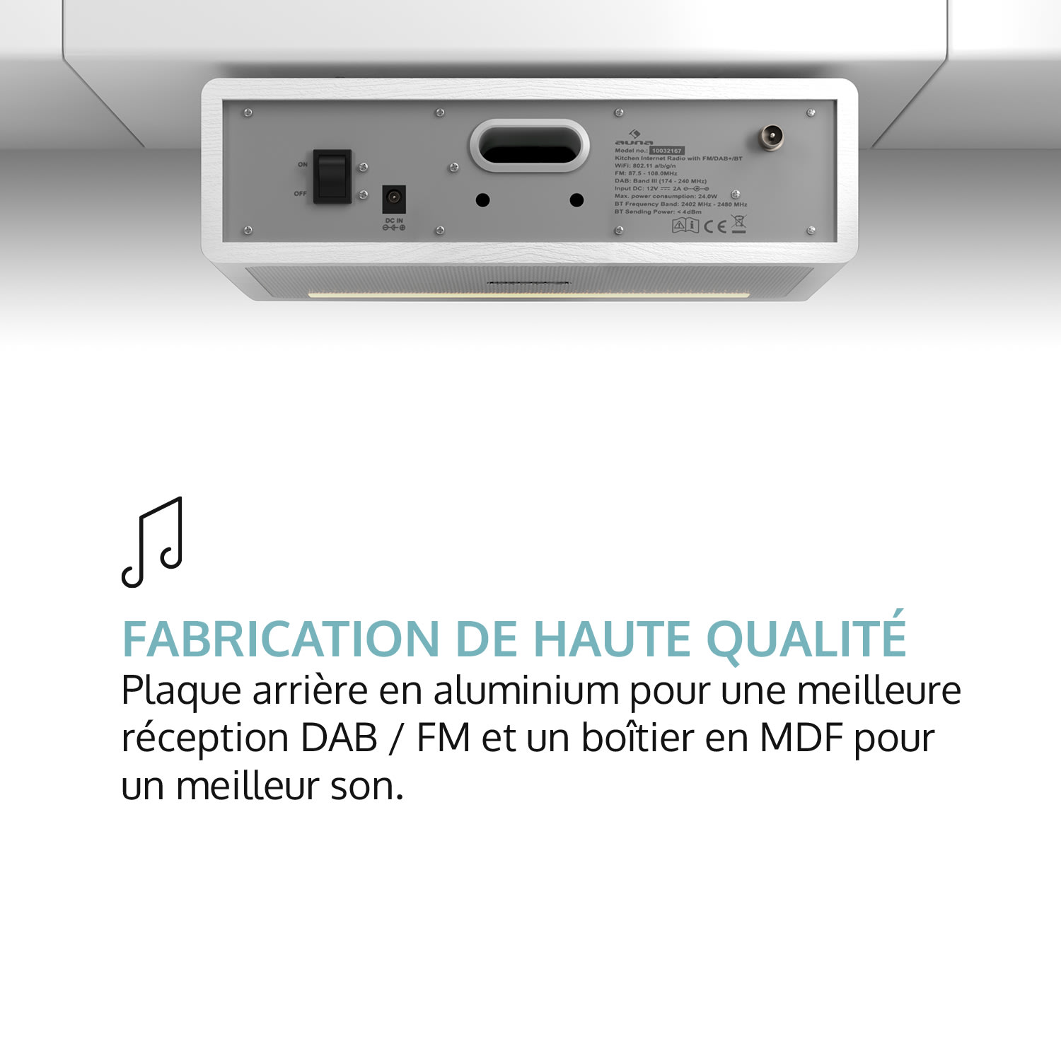 Connect Soundchef Radio encastrable Internet DAB+ FM enceintes 3" -blanc Sans support pour tablette | Blanc