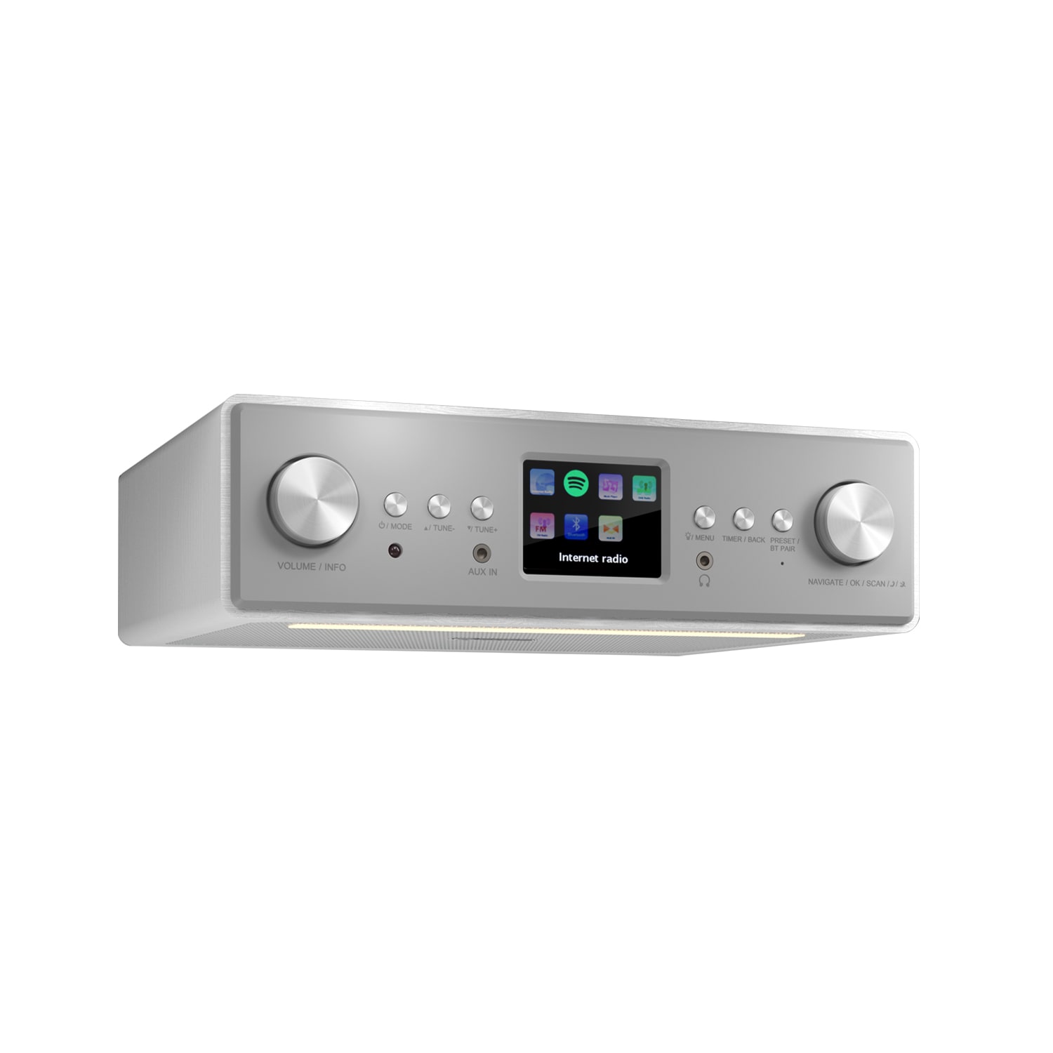 Connect Soundchef, кухненско радио, закрепено в долната част на шкафа, интернет, DAB+, FM, 2 x 3" високоговорители, бяло Без стойка за таблет | Бял
