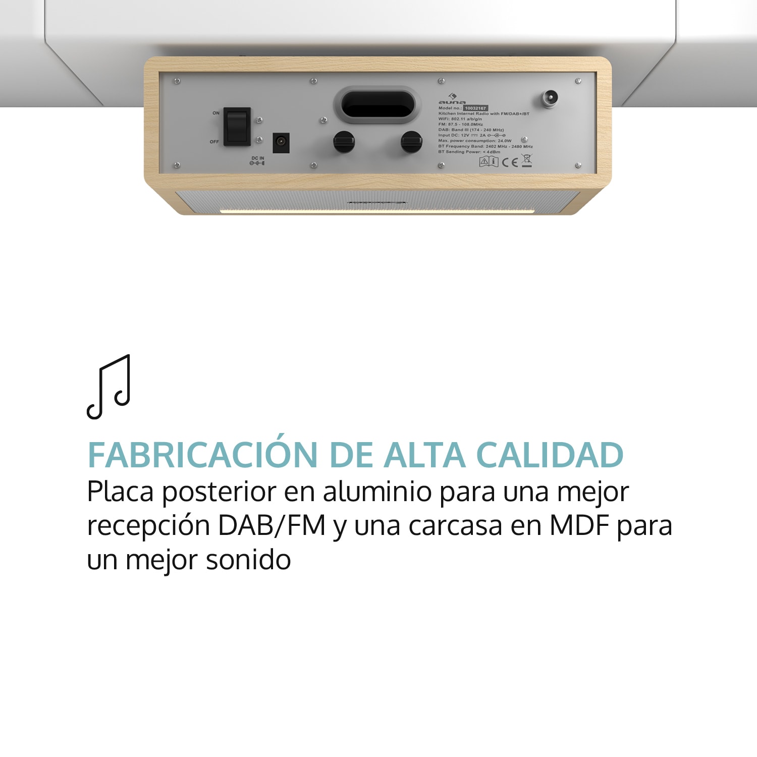 Connect Soundchef radio de cocina empotrable con Internet DAB+ FM bafles de 2 x 3" haya Sin soporte para tableta | Haya