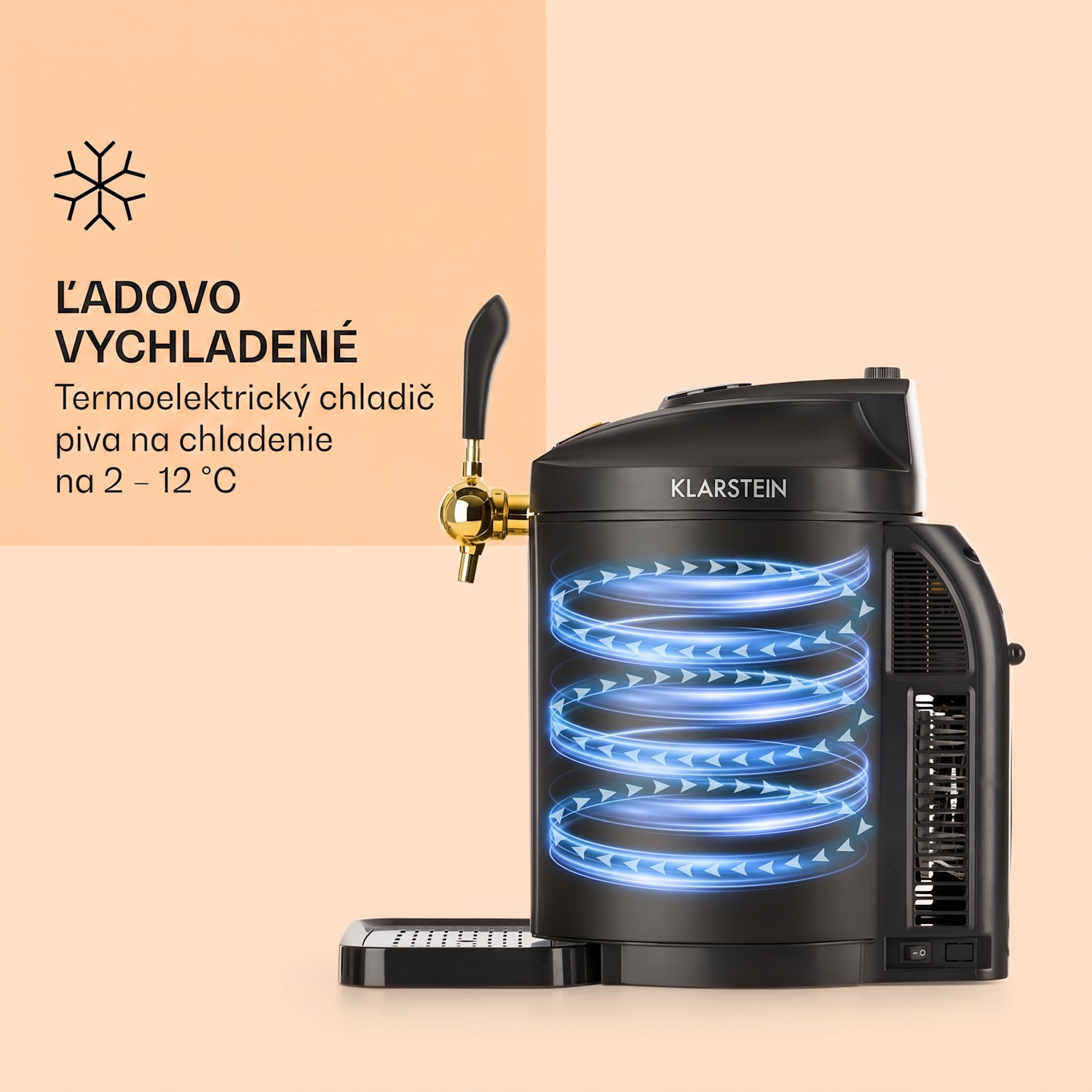 Skal, výčapné zariadenie, chladenie piva, 5 l súdok, CO2, nehrdzavejúca oceľ, čierne Čierna / Starožitná zlatá metalíza