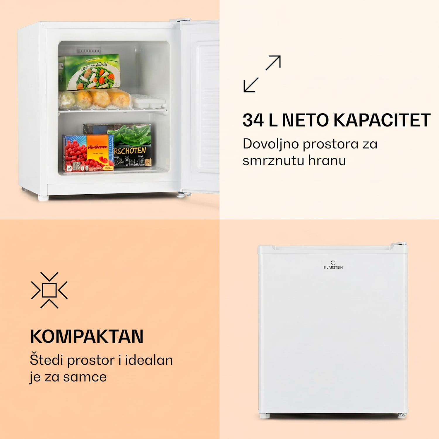 Garfield Eco E, zamrzivač, 4 zvjezdice, 33 L, kompaktan, bijeli Bijela