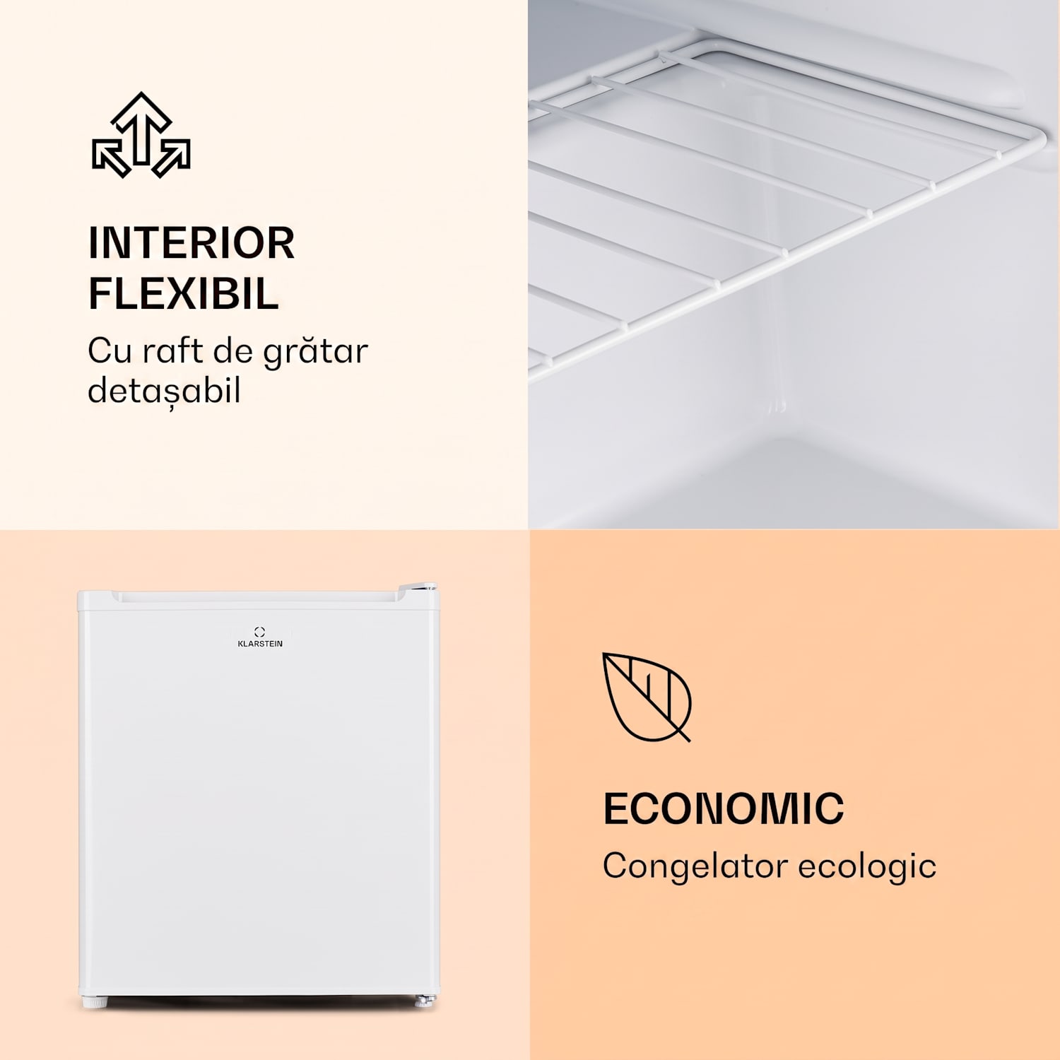 Garfield Eco E, congelator de 4 stele, 33 l, compact, alb Alb