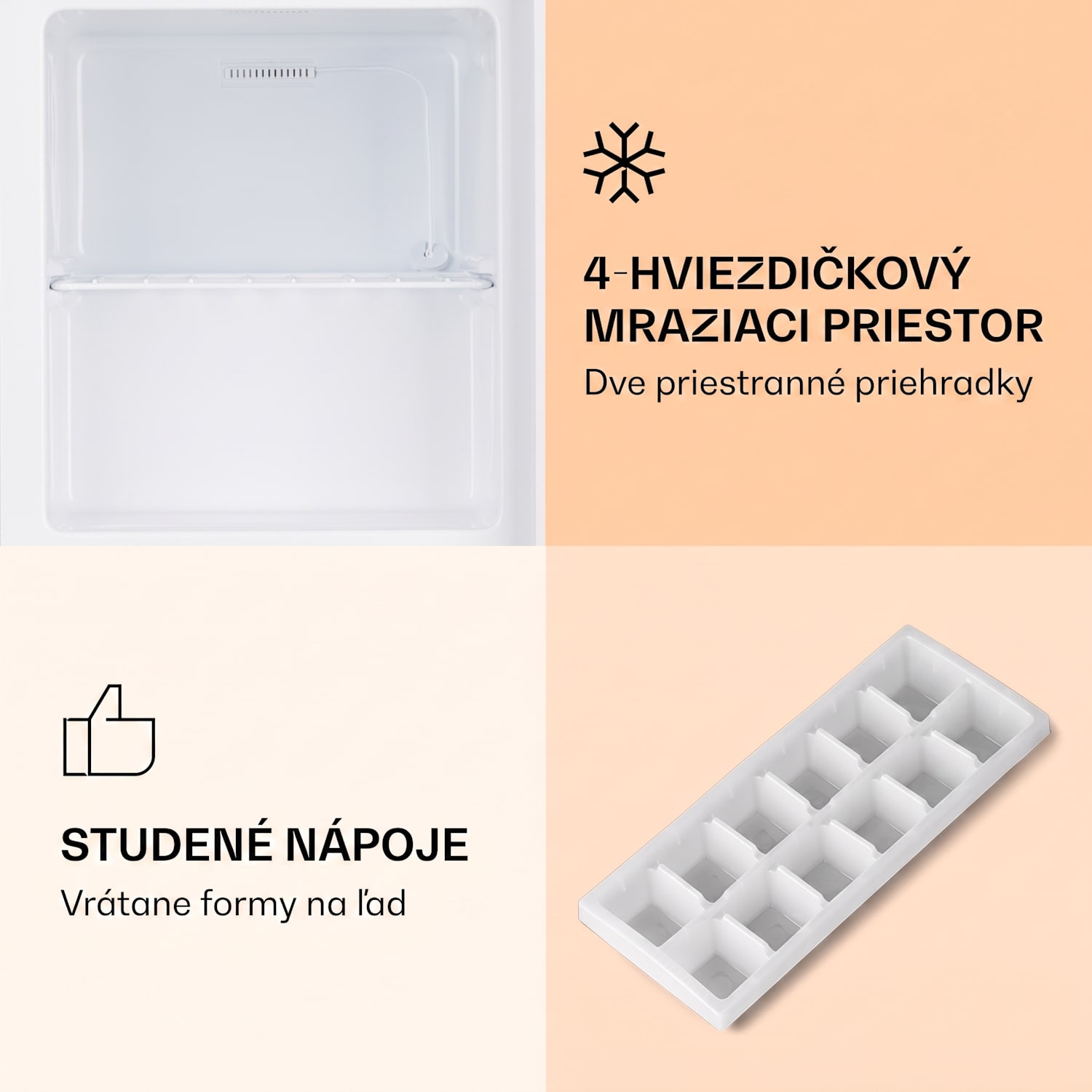 Garfield Eco E, mraznička, 33 l, 4 hviezdičky, kompaktná, biela Biela