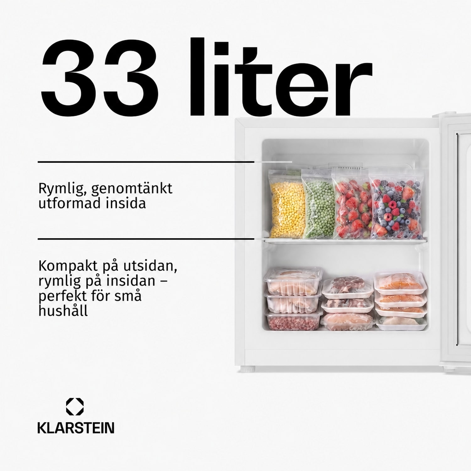 Garfield Eco frysskåp 4-stjärnigt 34 liter kompakt Vit