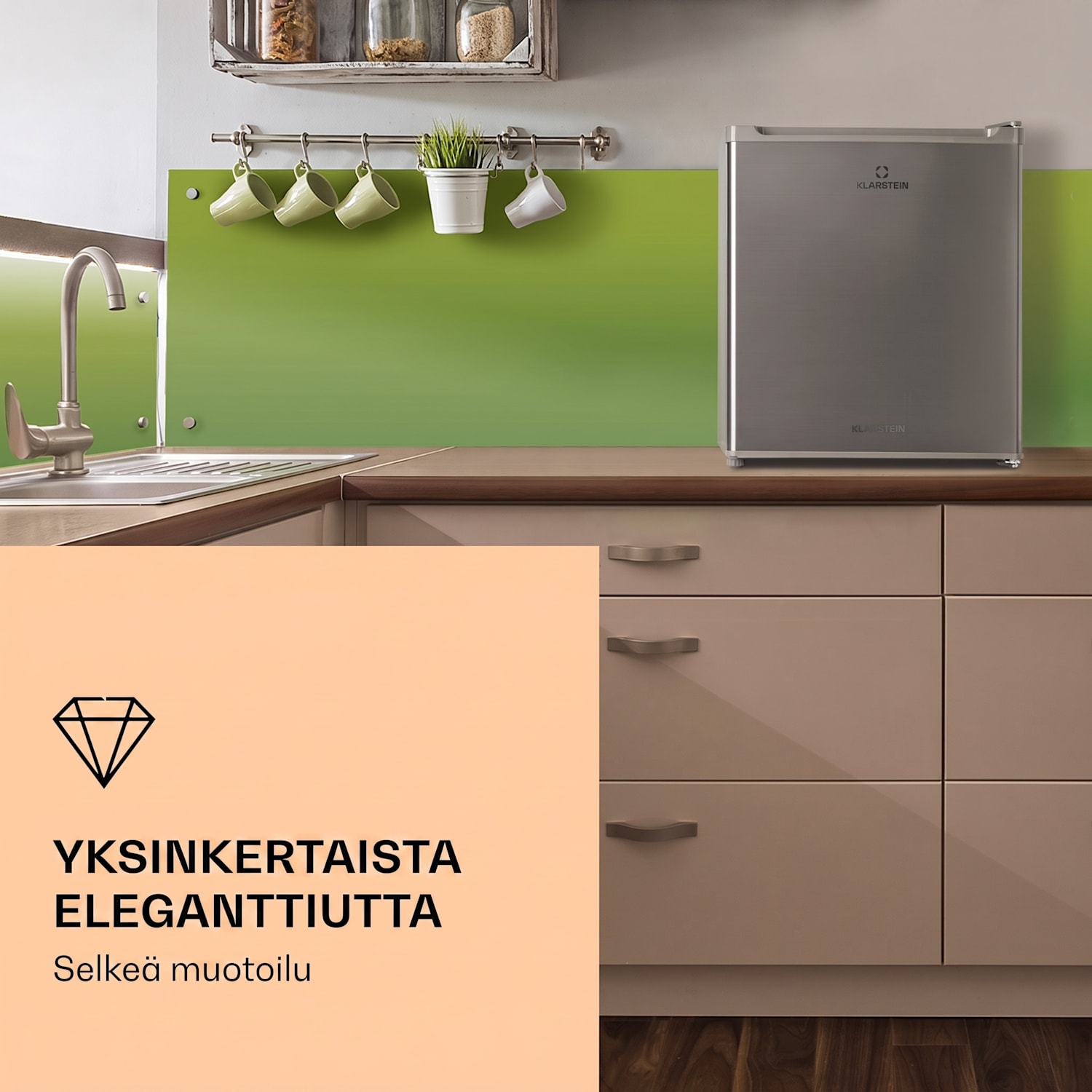 Garfield Eco pakastin 4 tähden 34 litran kompakti pakastin Hopea