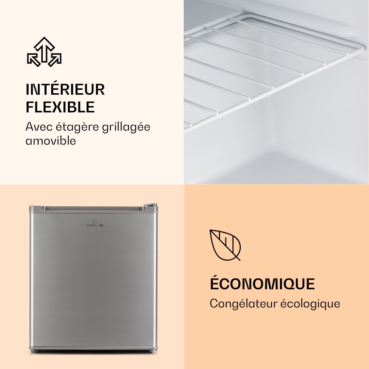 Congélateur Garfield Eco 4 étoiles 34 litres compact Argent