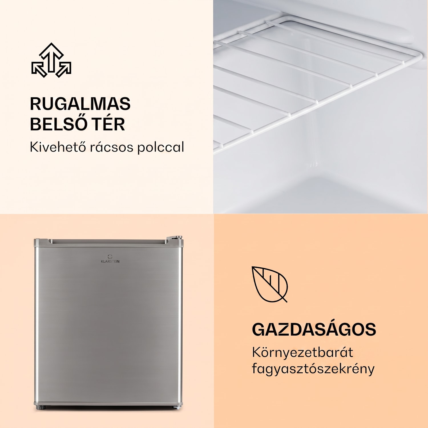 Garfield Eco E, fagyasztó, 33, l, 4 csillag, kompakt, ezüst Ezüst