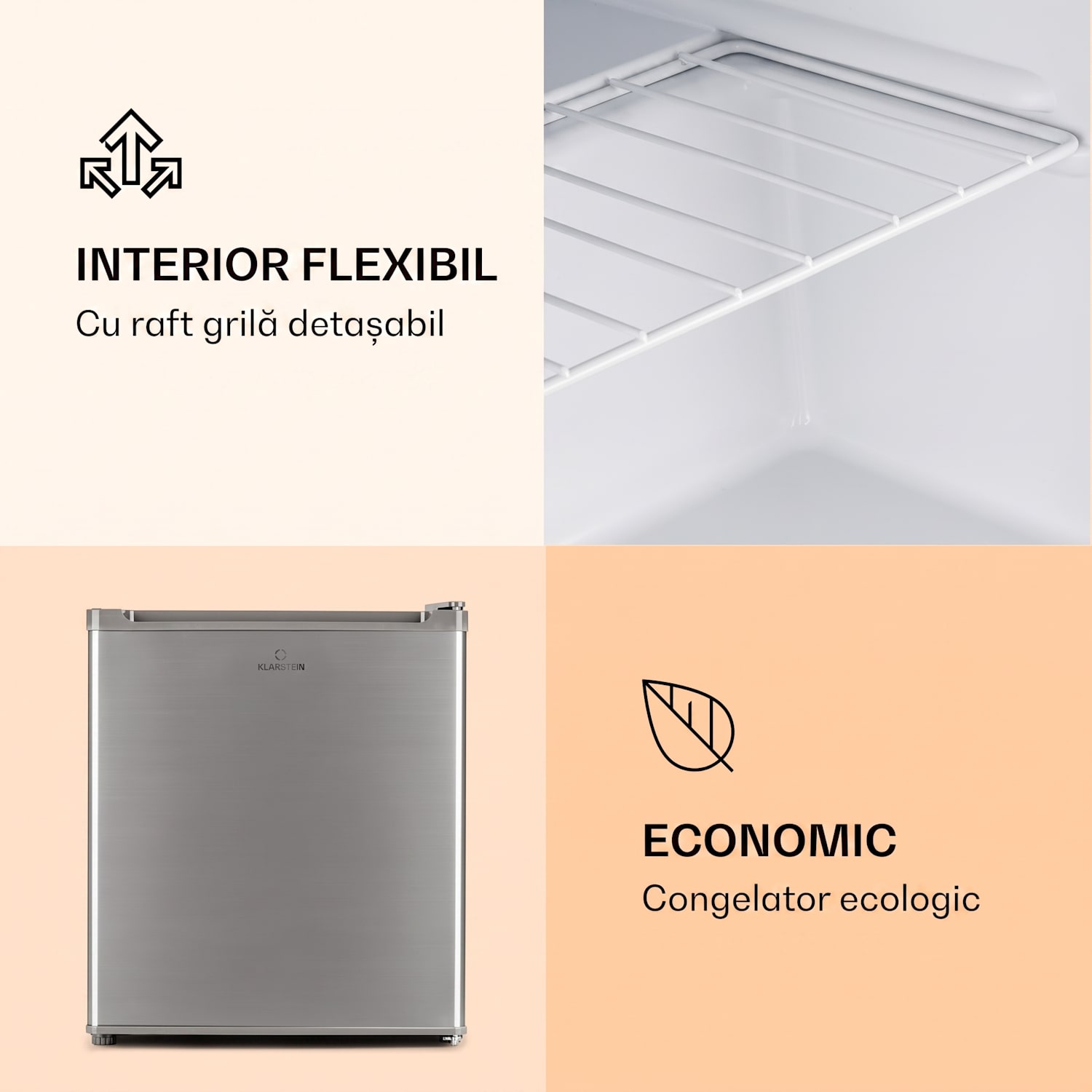 Garfield Eco E, congelator de 4 stele, 33 l, compact, argint Argintiu