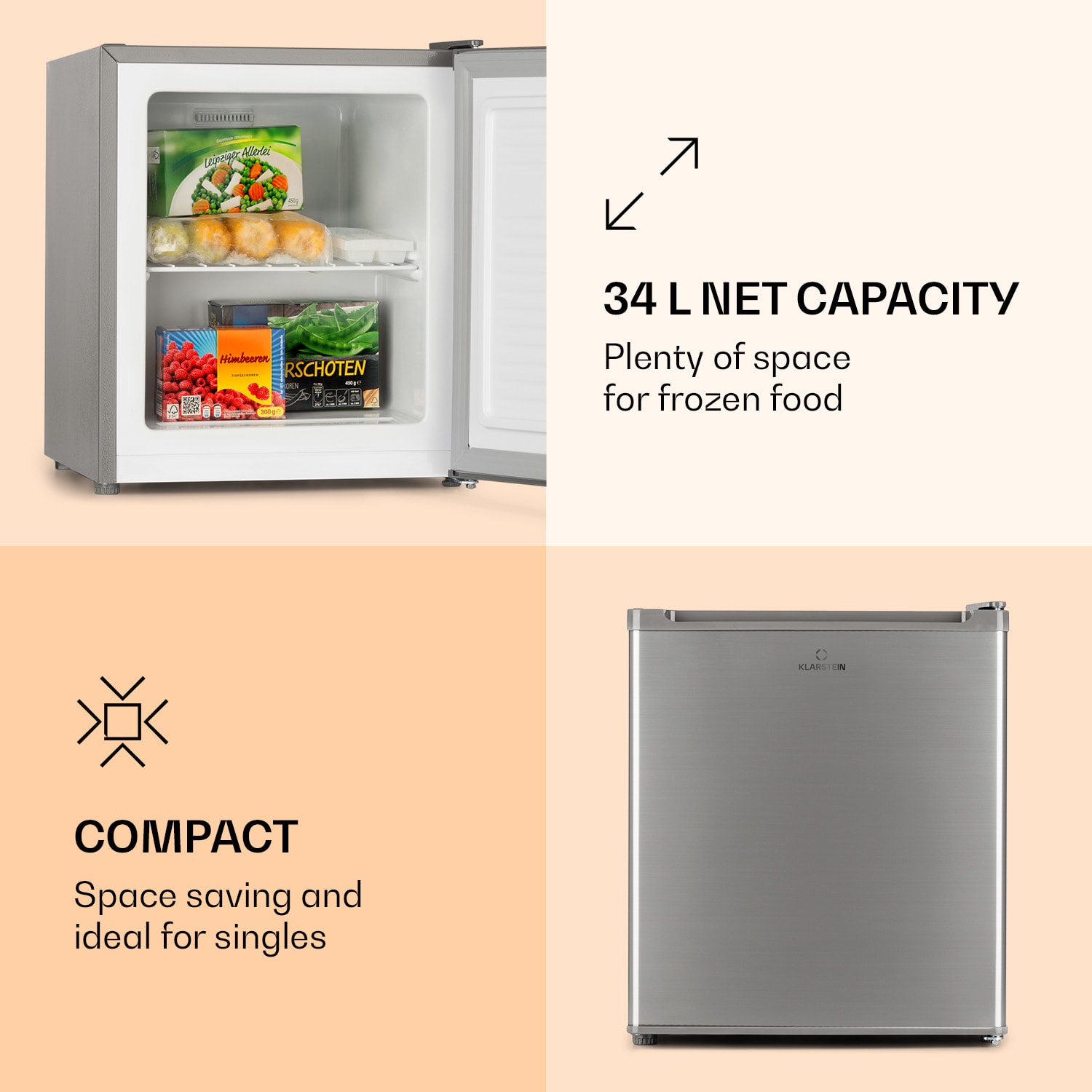 Garfield Eco Freezer 4-Star 34 Litres Compact Silver