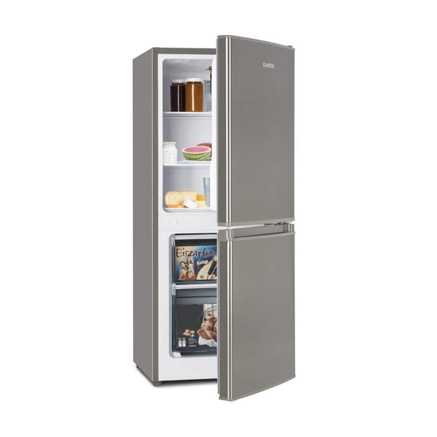Big Daddy Cool 100 koelvriescombinatie 106 liter A+ rvs Zilver
