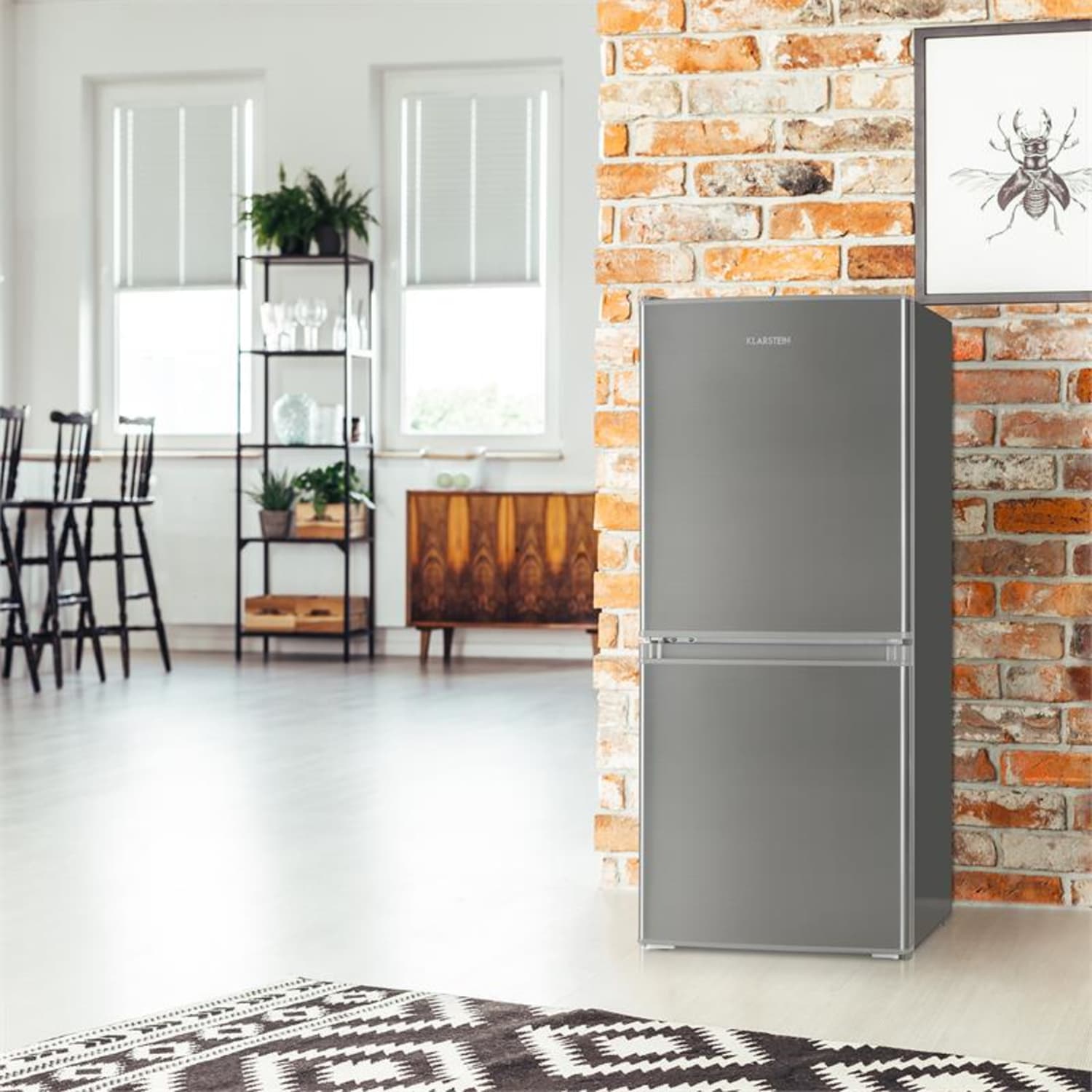 Big Daddy Cool 100 koelvriescombinatie 106 liter A+ rvs Zilver
