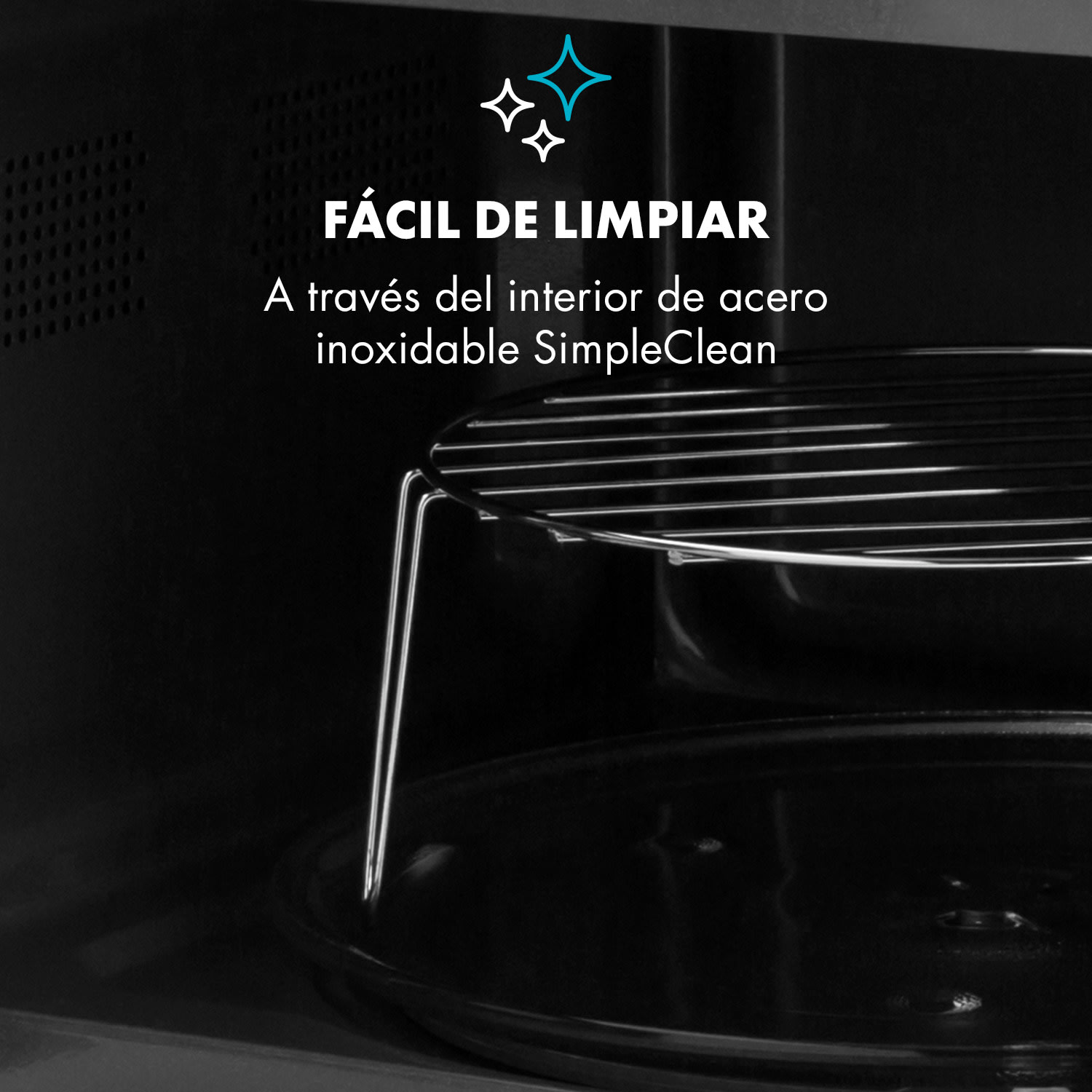 Fine Dinesty Microondas 2 en 1 800W Grill 1000W 23L Azul Aguamarina