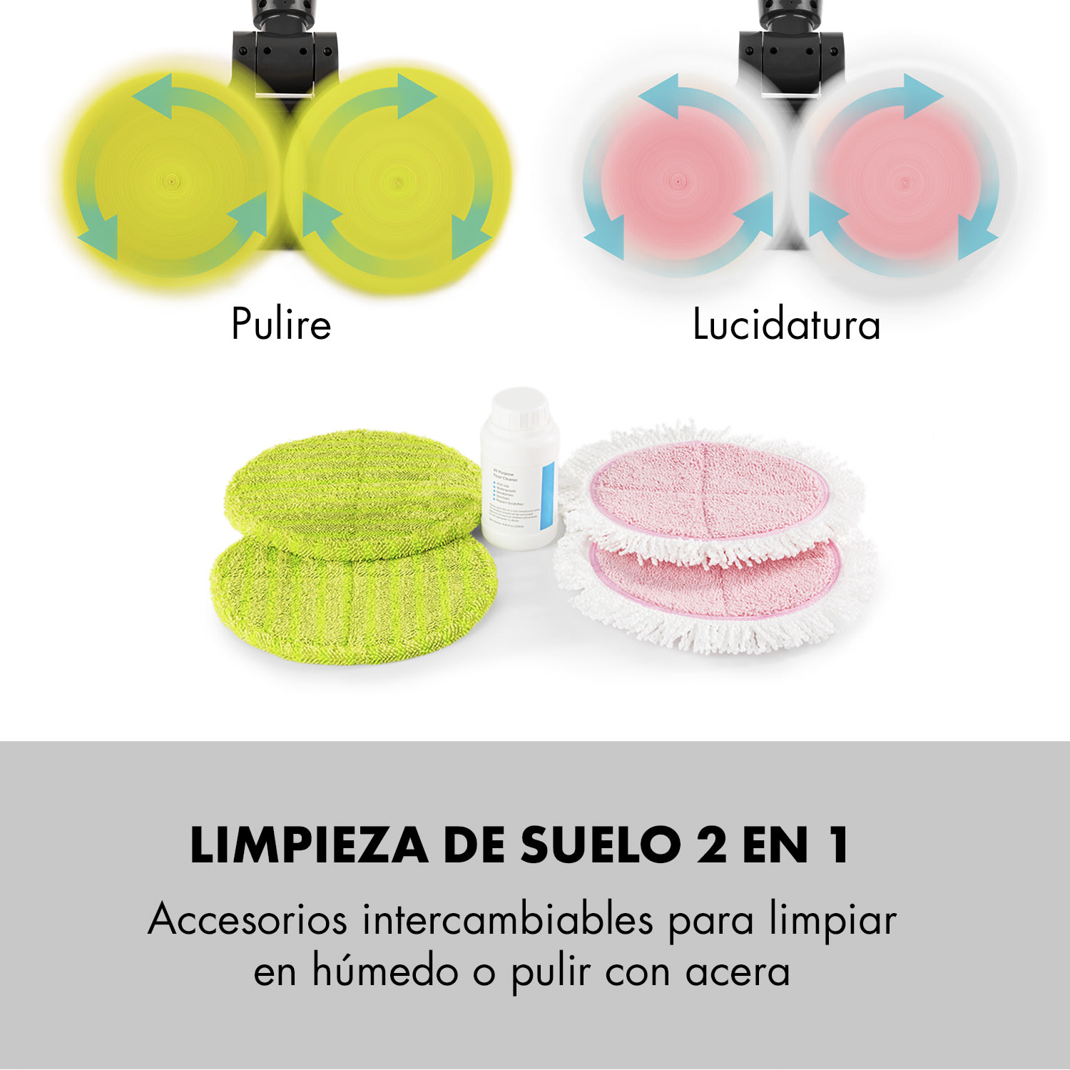 Furby Mopa y pulidora LEDs Funcionamiento con batería 60W negra/azul Azul