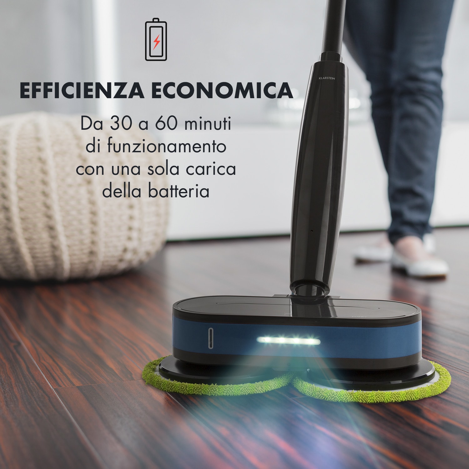 Furby Lavapavimenti e Lucidatrice LED Batteria 60W nero/blu Blu