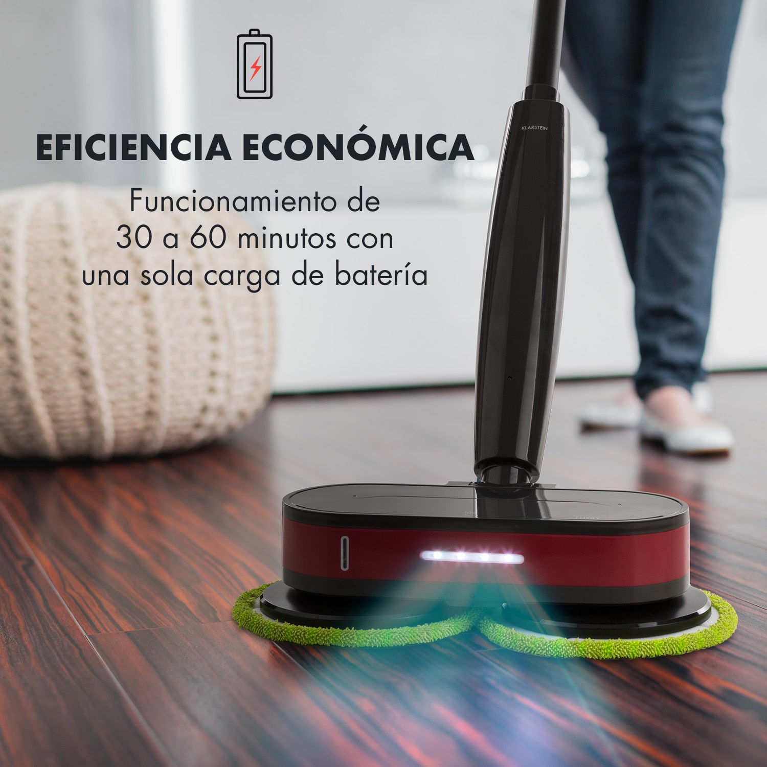 Furby Mopa y pulidora LEDs Funcionamiento con pilas 60W negra/roja Rojo