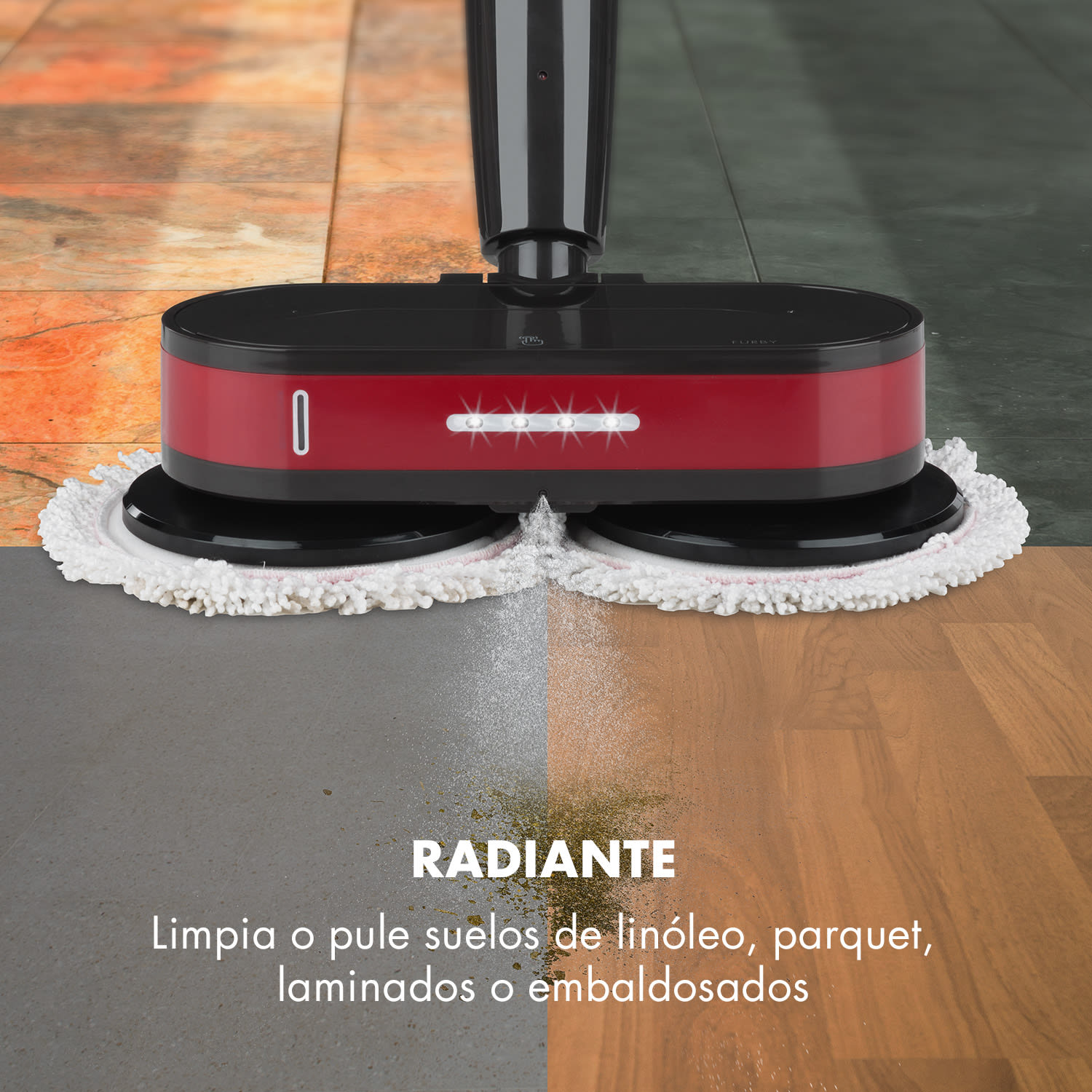 Furby Mopa y pulidora LEDs Funcionamiento con pilas 60W negra/roja Rojo
