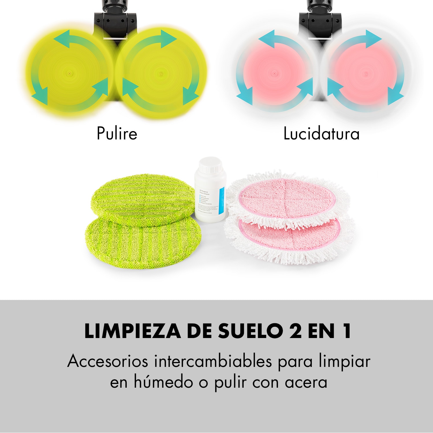 Furby Mopa y pulidora LEDs Funcionamiento con pilas 60W negra/roja Rojo