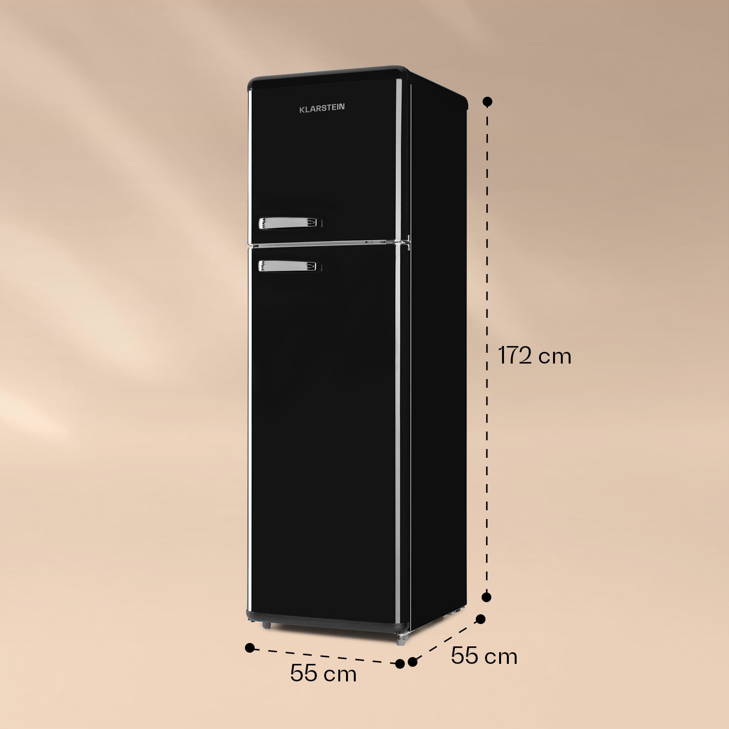 Audrey Retro, kombinovaná retro chladnička, 194/56 l, energet. trieda E