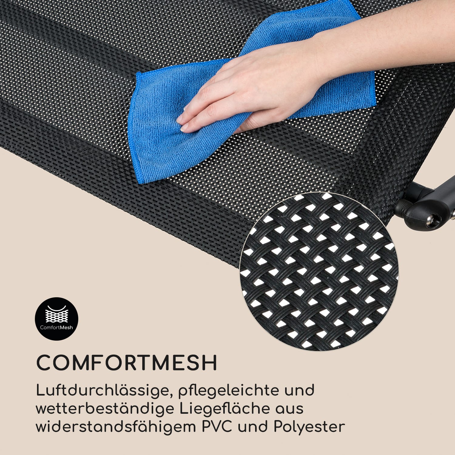 The Big Easy Schwingliege schwarz, wetterfest 350kg max. UV- Schutz Schwarz