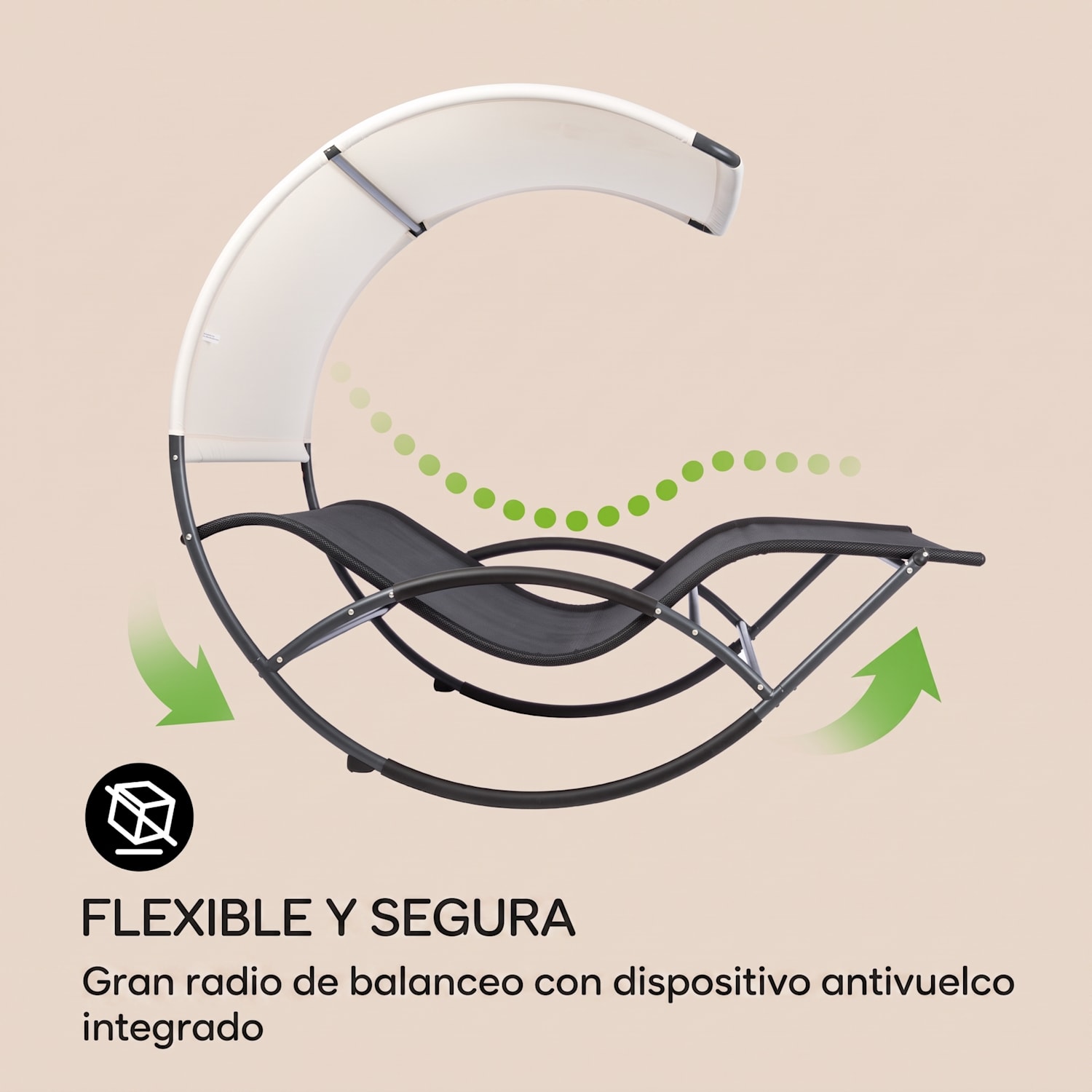 The Big Easy tumbona hamaca resistente a la intemperie 350kg máx. protección UV negro Negro
