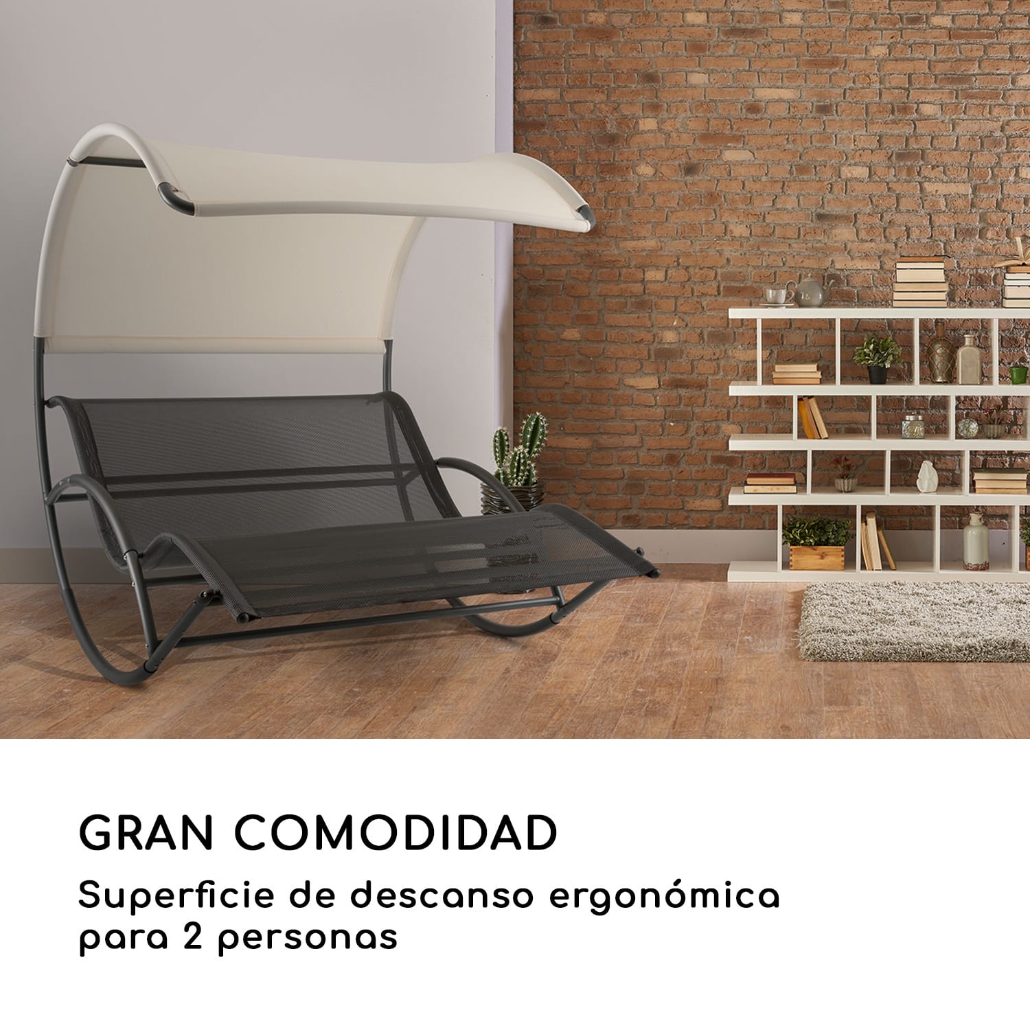 The Big Easy tumbona hamaca resistente a la intemperie 350kg máx. protección UV negro Negro