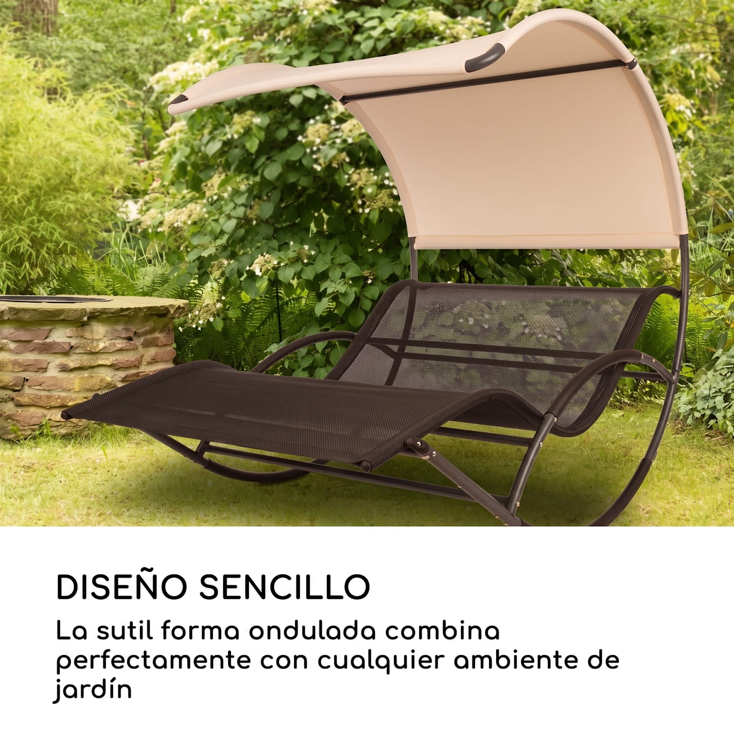 The Big Easy tumbona hamaca resistente a la intemperie 350kg máx. protección UV negro Negro