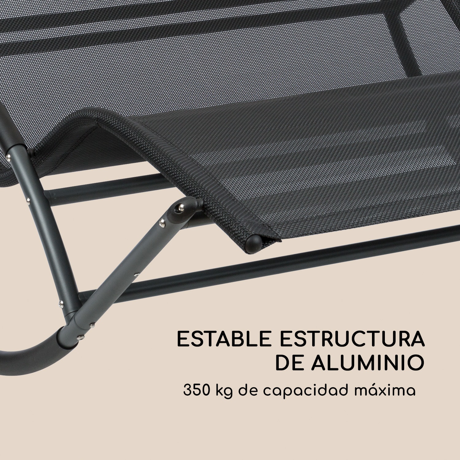 The Big Easy tumbona hamaca resistente a la intemperie 350kg máx. protección UV negro Negro