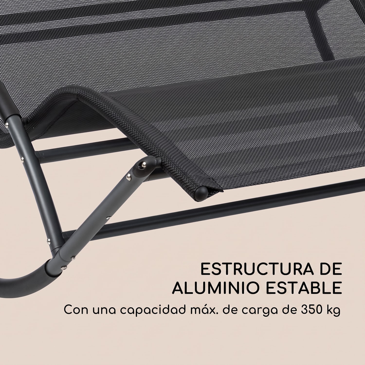 The Big Easy tumbona hamaca resistente a la intemperie 350kg máx. protección UV negro Negro