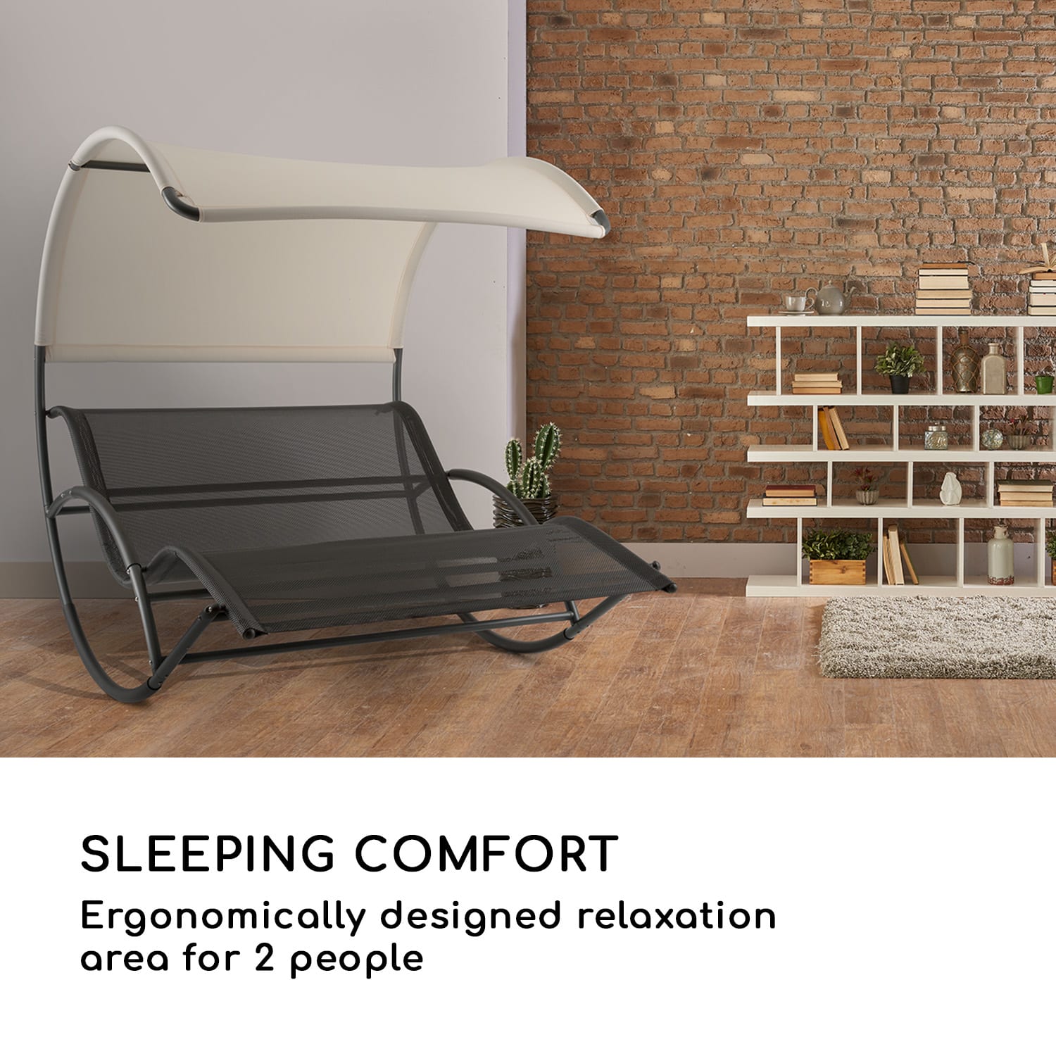 The Big Easy Cadeira Baloiço Preta, Impermeável 350kg máx. Proteção UV Preto