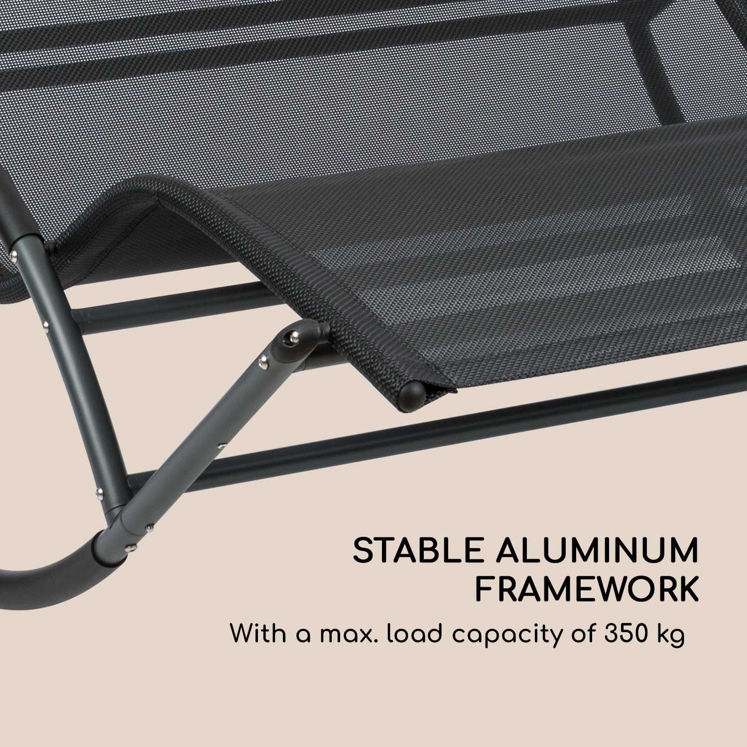 The Big Easy Cadeira Baloiço Preta, Impermeável 350kg máx. Proteção UV Preto