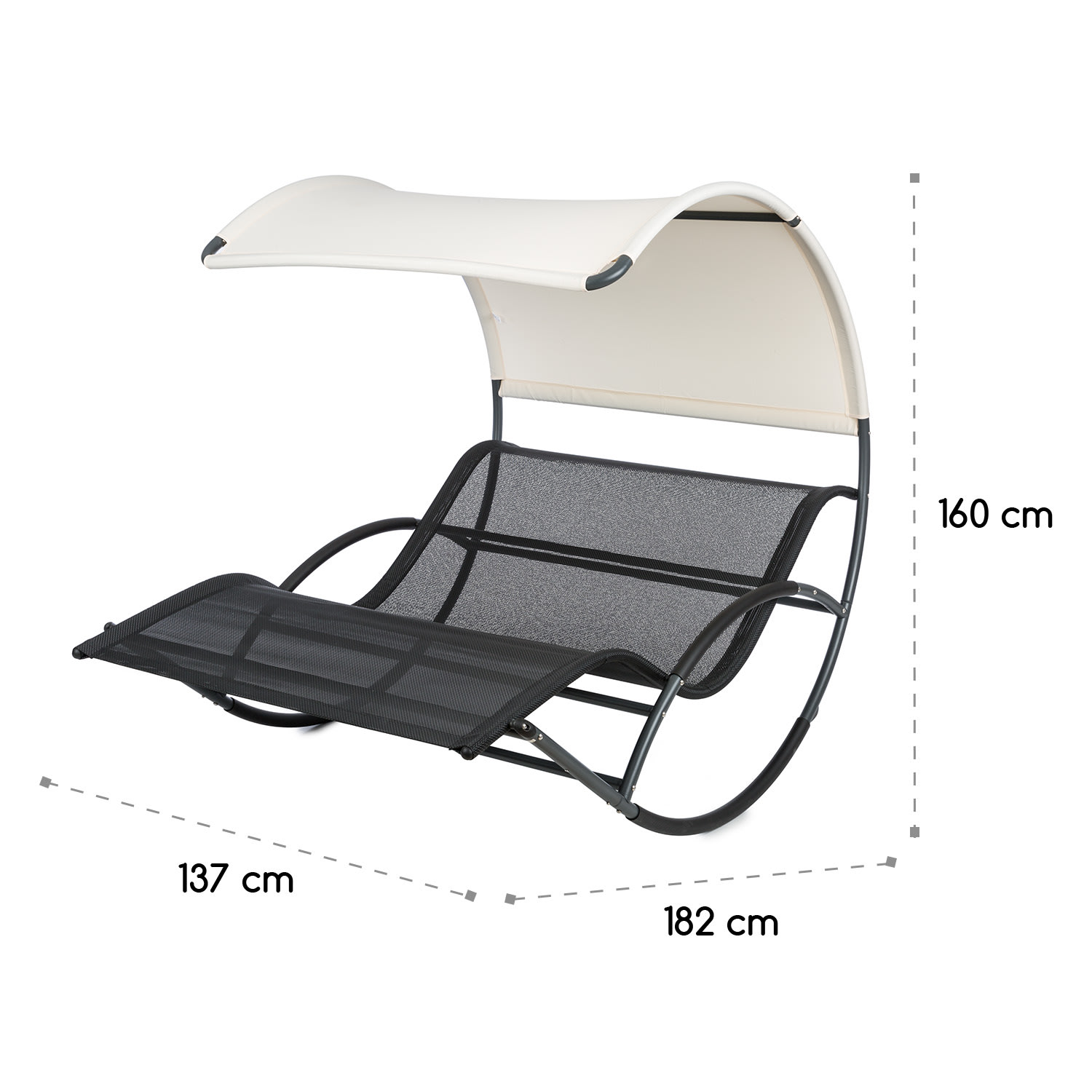 The Big Easy Cadeira Baloiço Preta, Impermeável 350kg máx. Proteção UV Preto