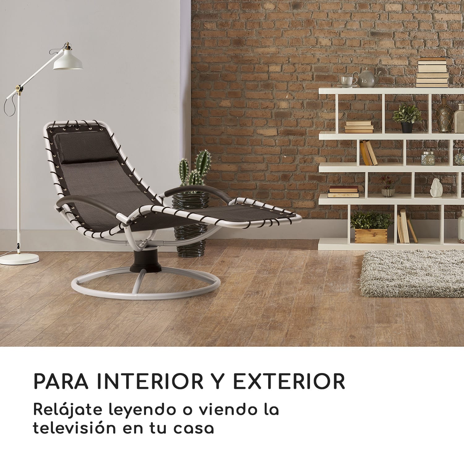 The Chiller Tumbona oscilante 77x85x173cm 360 Comfort ComfortMesh Negra Negro