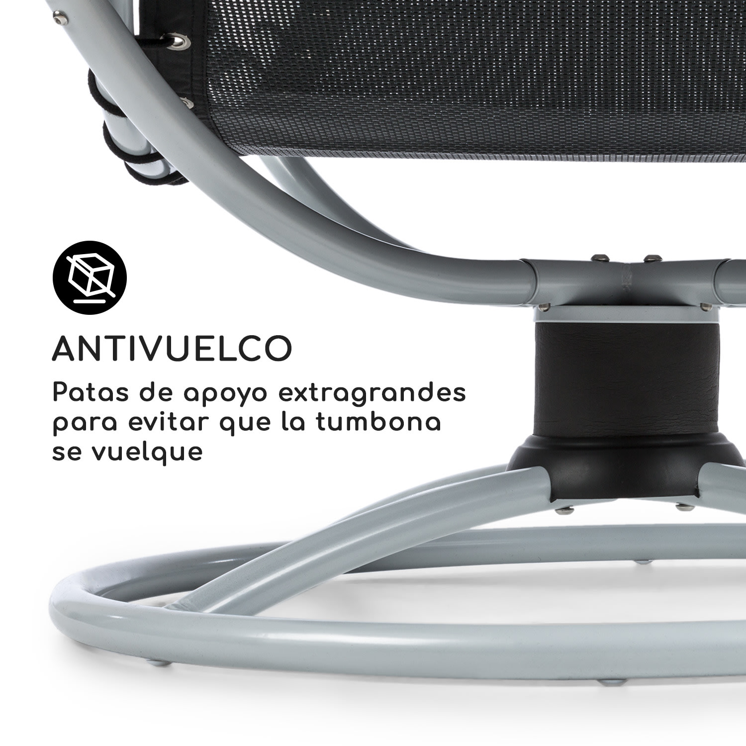 The Chiller Tumbona oscilante 77x85x173cm 360 Comfort ComfortMesh Negra Negro