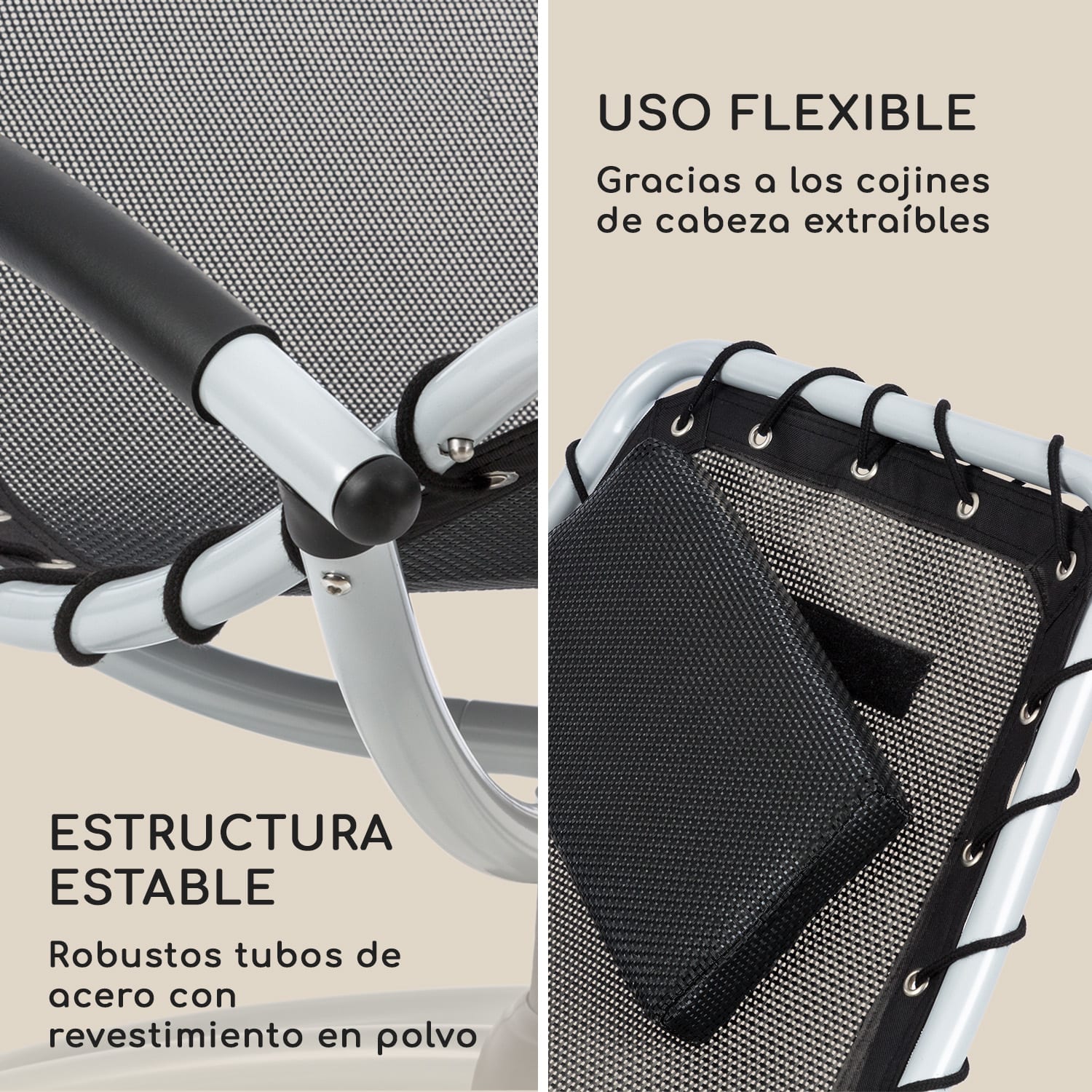The Chiller Tumbona oscilante 77x85x173cm 360 Comfort ComfortMesh Negra Negro