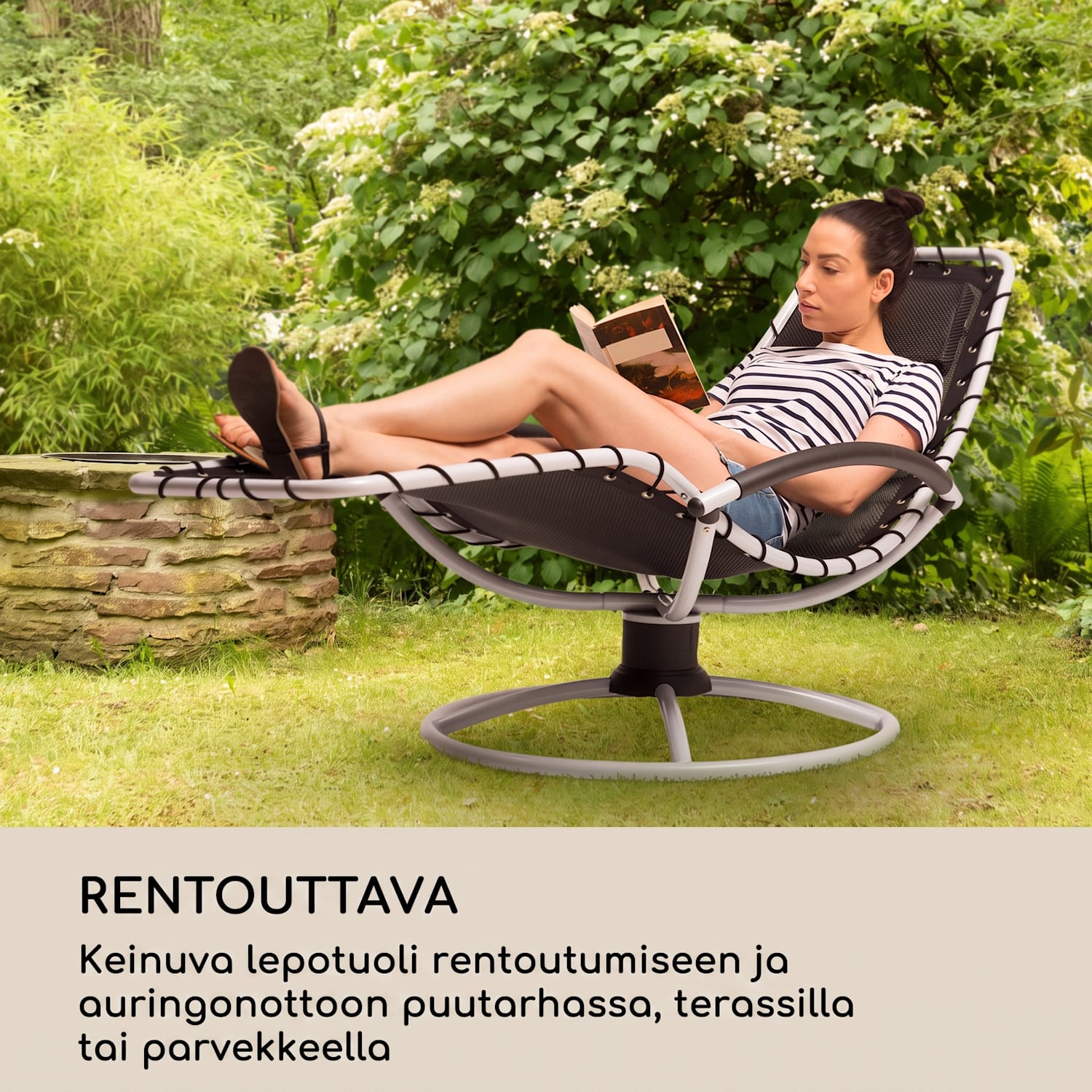 The Chiller keinutuoli 77x85x173cm 360 Comfort ComfortMesh musta Musta