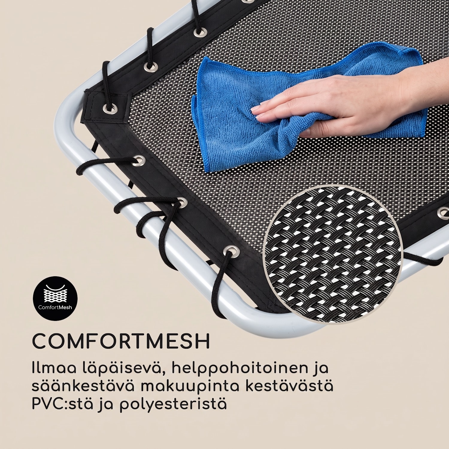 The Chiller keinutuoli 77x85x173cm 360 Comfort ComfortMesh musta Musta