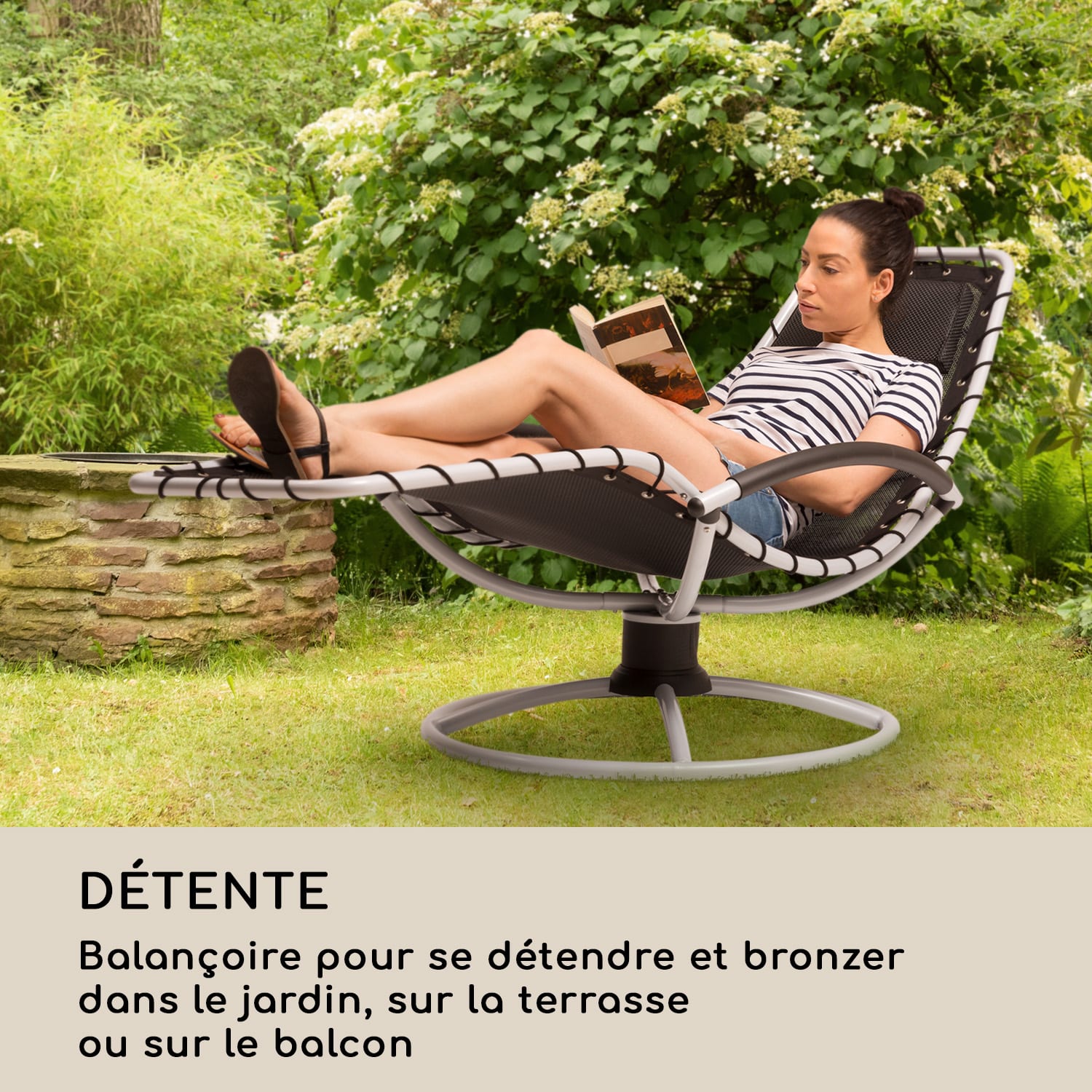 The Chiller swingstoel 77x85x173cm 360°comfort ComfortMesh zwart Zwart