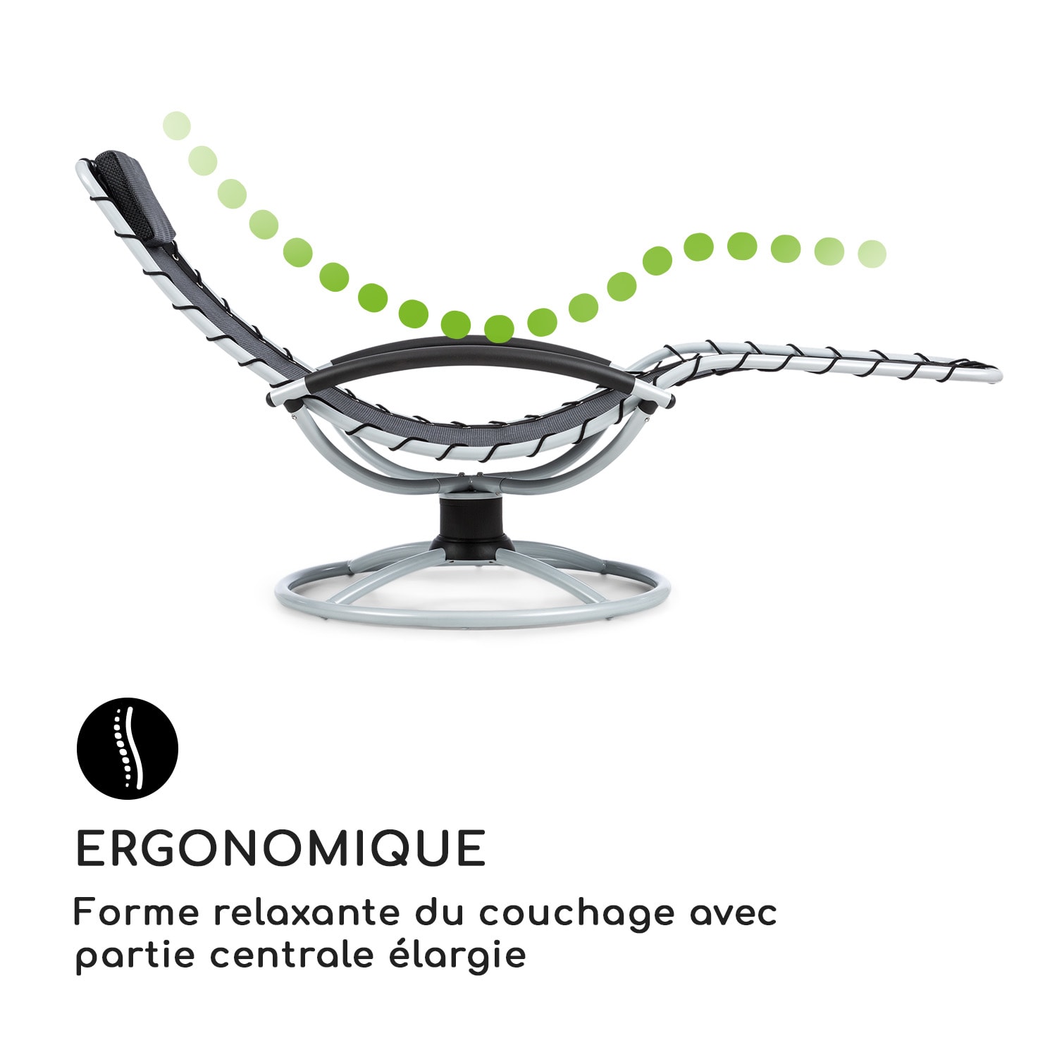 The Chiller Chaise longue à bascule 77 x 85x 173cm - noir Noir