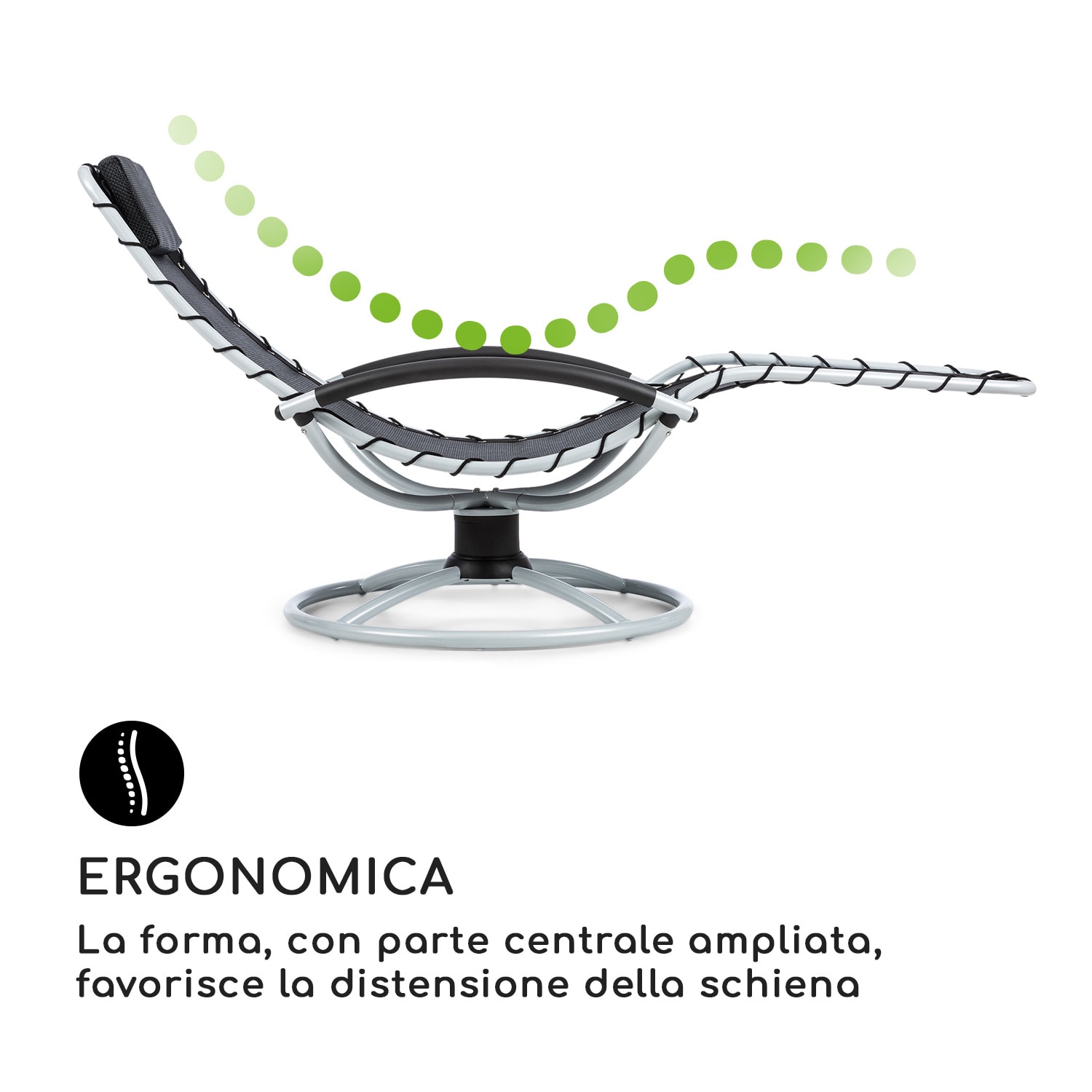 The Chiller Sedia a Dondolo 77x85x173 cm 360 ComfortMesh Nera Nero