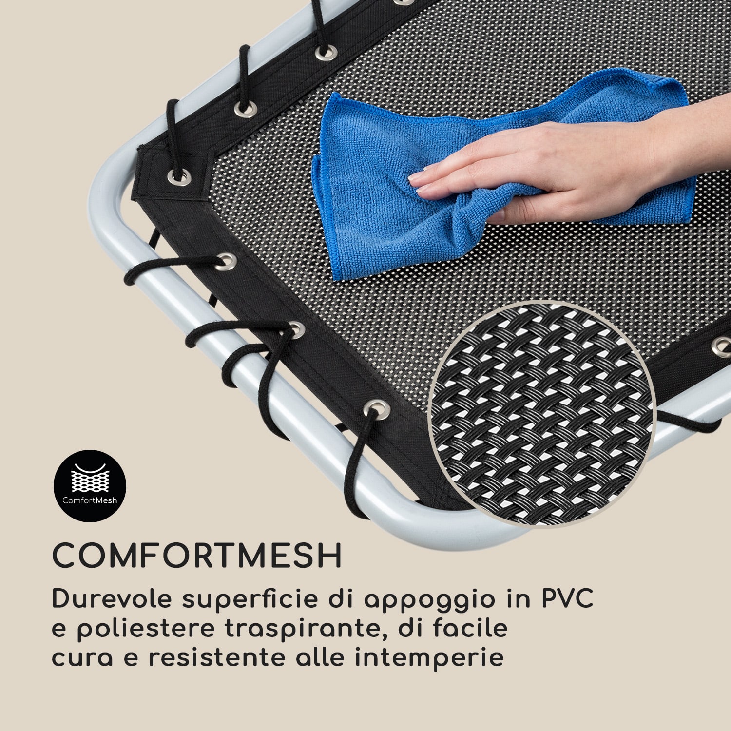 The Chiller Sedia a Dondolo 77x85x173 cm 360 ComfortMesh Nera Nero