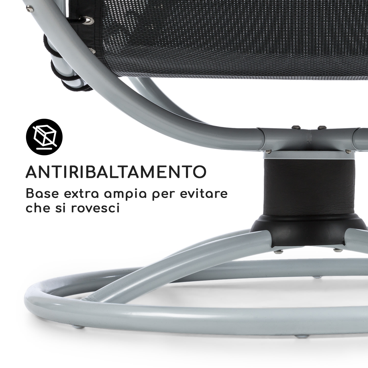 The Chiller Sedia a Dondolo 77x85x173 cm 360 ComfortMesh Nera Nero