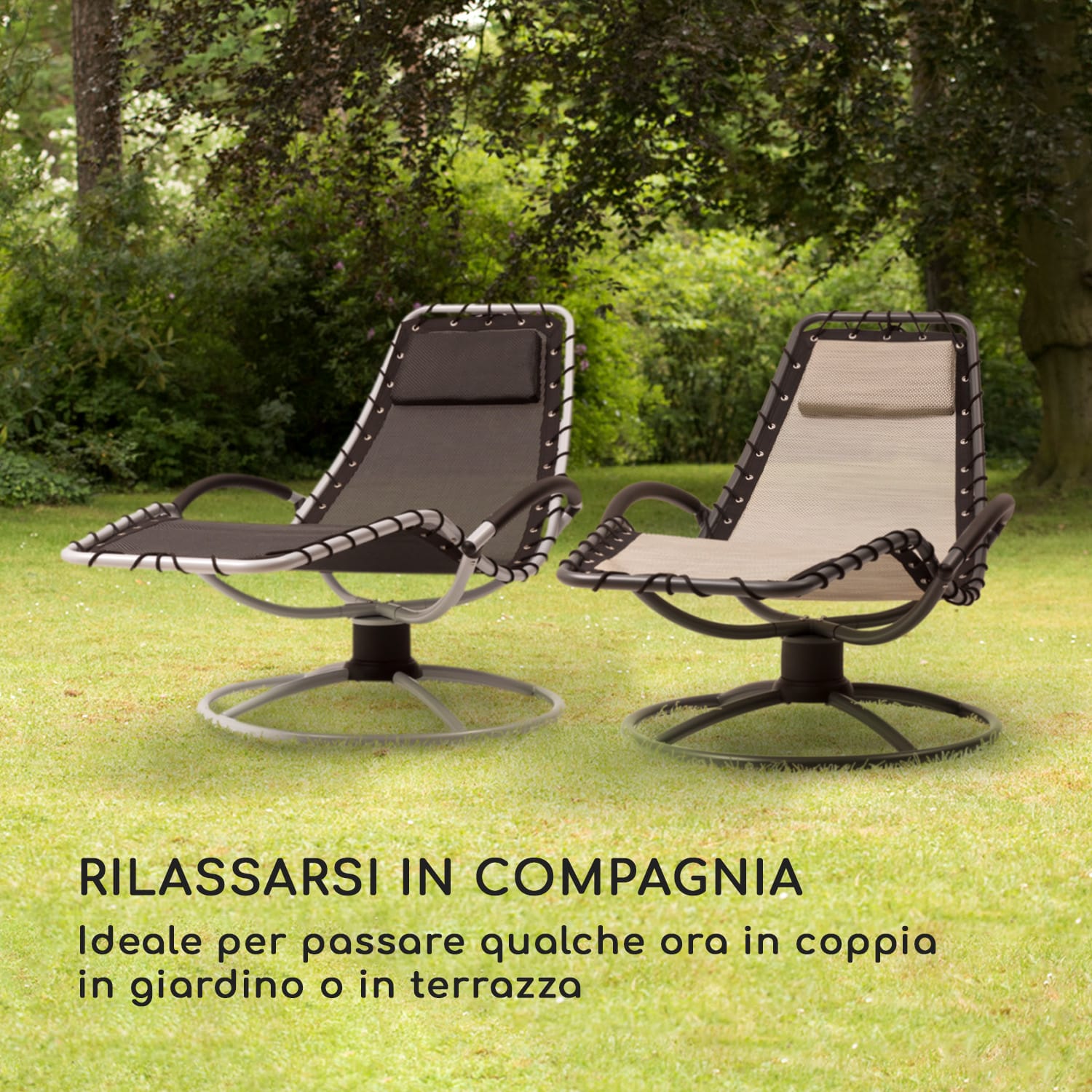 The Chiller Sedia a Dondolo 77x85x173 cm 360 ComfortMesh Nera Nero
