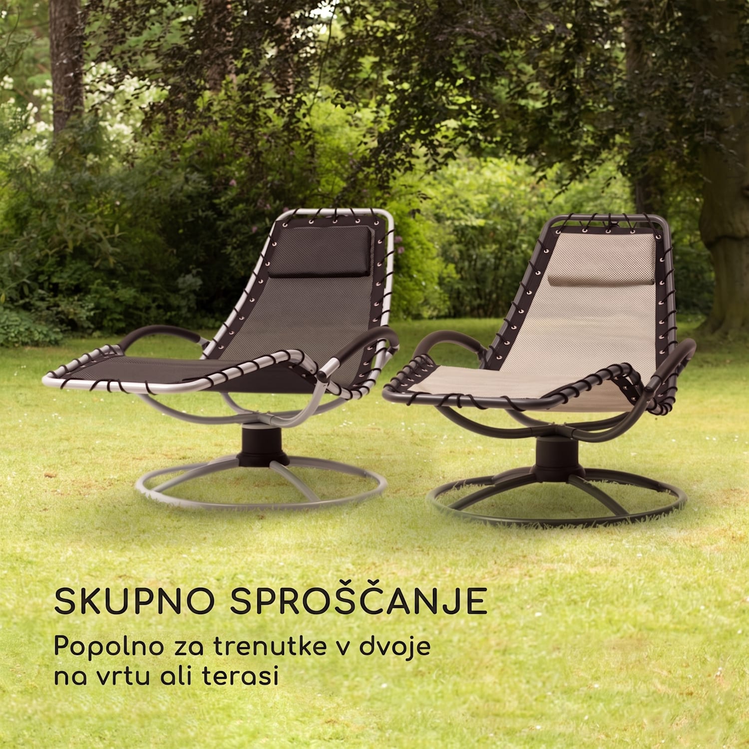 The Chiller, Gugalnik/ležalnik, 77 x 85 x 173 cm, 360 Comfort, Comfortmesh, Črn Črna