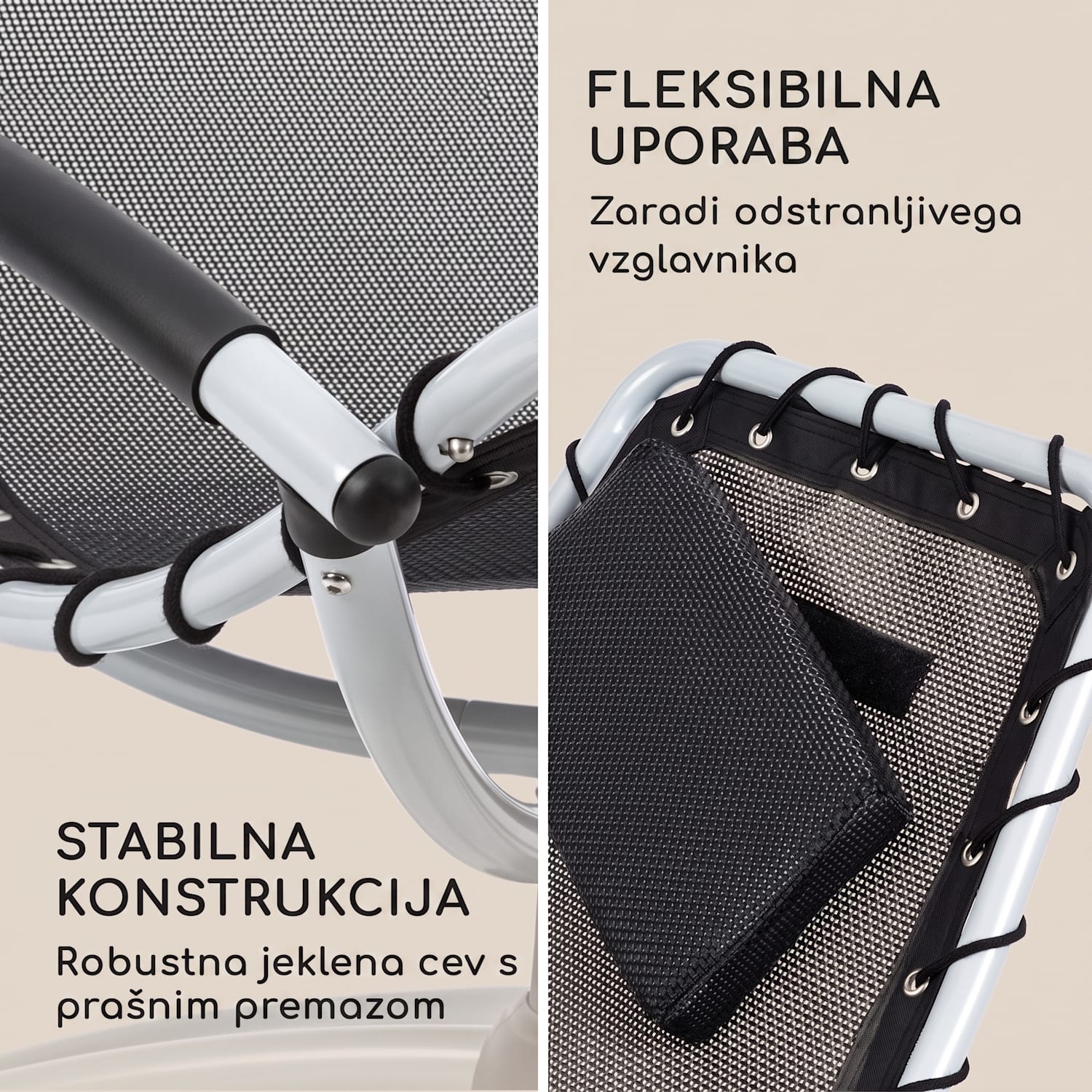 The Chiller, Gugalnik/ležalnik, 77 x 85 x 173 cm, 360 Comfort, Comfortmesh, Črn Črna