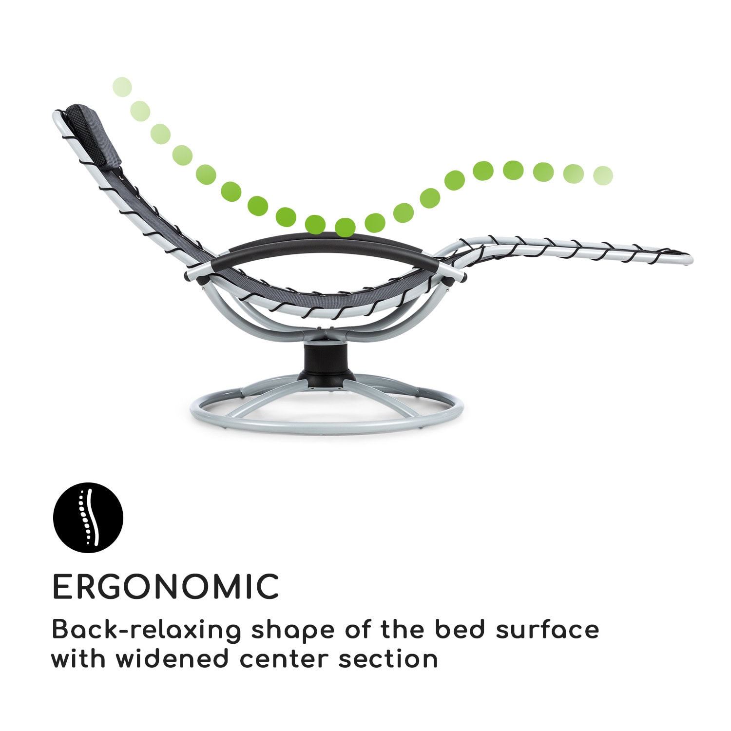 The Chiller  Swing Lounger 77x85x173cm 360 Comfort ComfortMesh Black Black