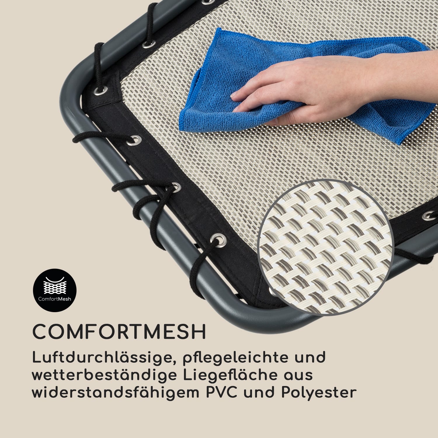 The Chiller Schwingliege 77x85x173cm 360 Comfort ComfortMesh beige Sand