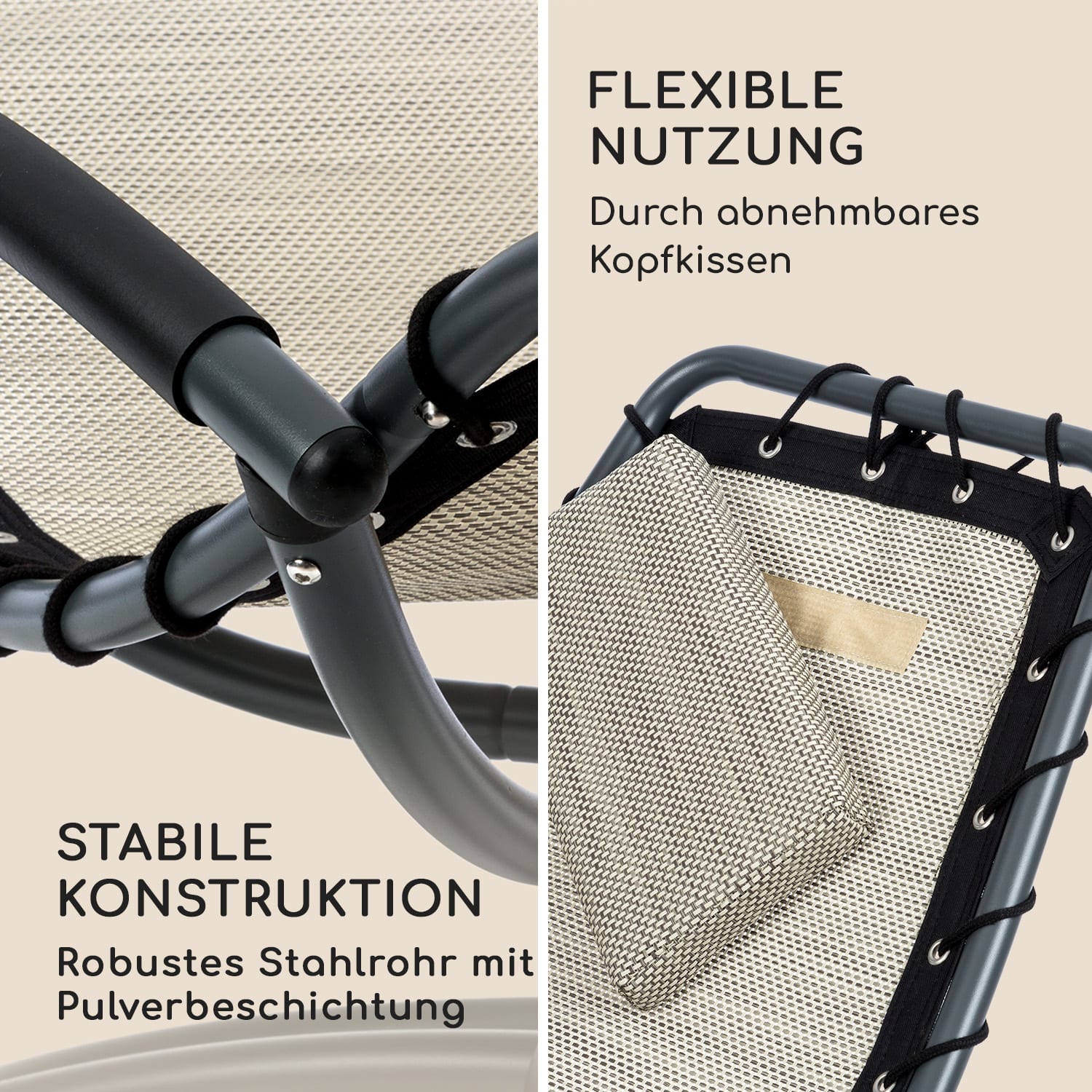 The Chiller Schwingliege 77x85x173cm 360 Comfort ComfortMesh beige Sand