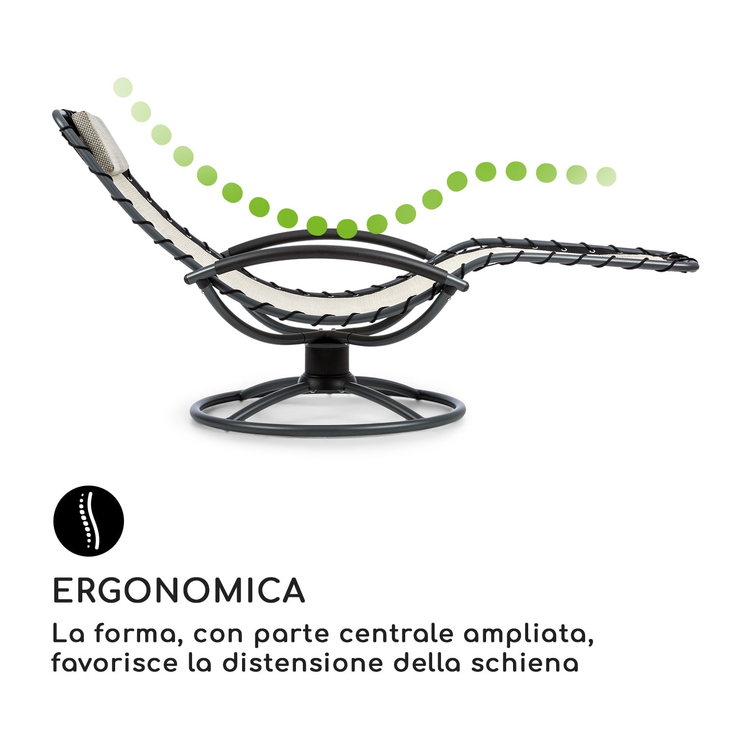 The Chiller Sedia a Dondolo 77x85x173 cm 360 ComfortMesh beige Sabbia