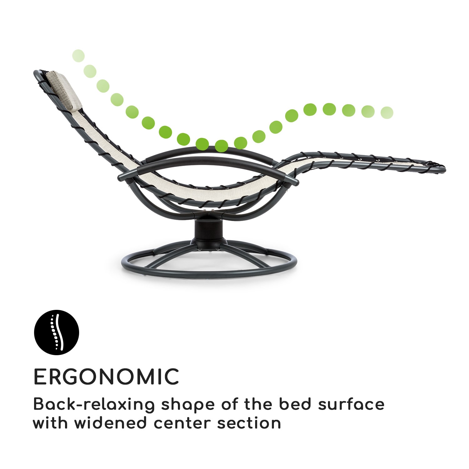 The Chiller, hojdacie lehátko, 77 x 85 x 173 cm, 360 Comfort, ComfortMesh, béžové Piesok