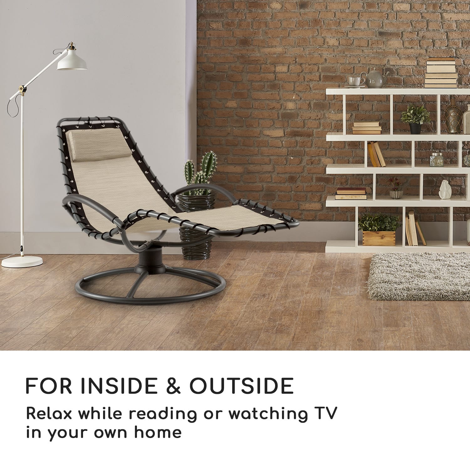 The Chiller, hojdacie lehátko, 77 x 85 x 173 cm, 360 Comfort, ComfortMesh, béžové Piesok